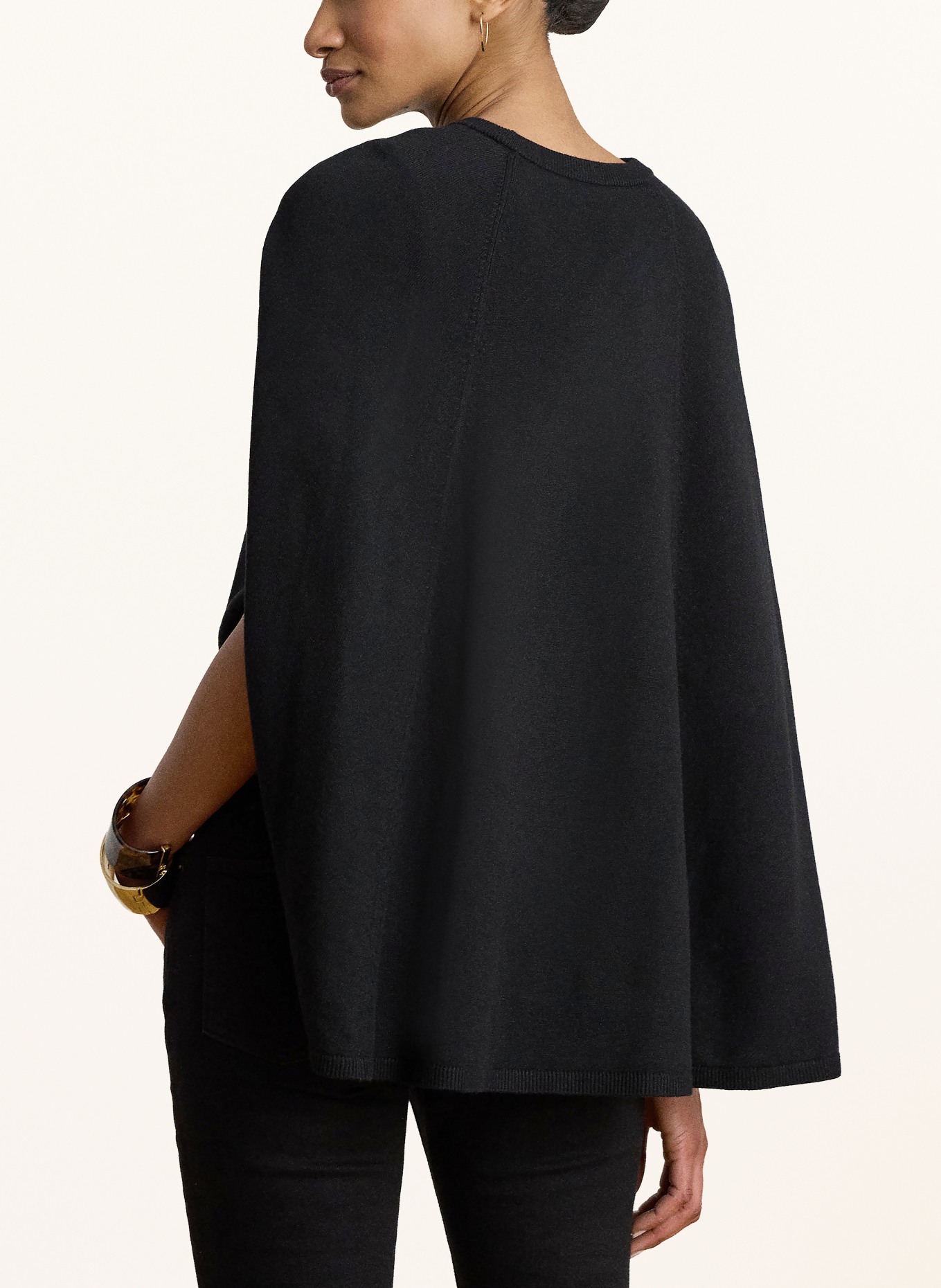 LAUREN RALPH LAUREN Strickshirt mit Seide: SCHWARZ