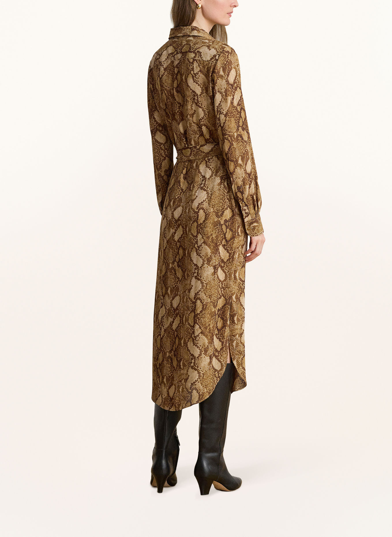 LAUREN RALPH LAUREN Hemdblusenkleid: BEIGE / BRAUN