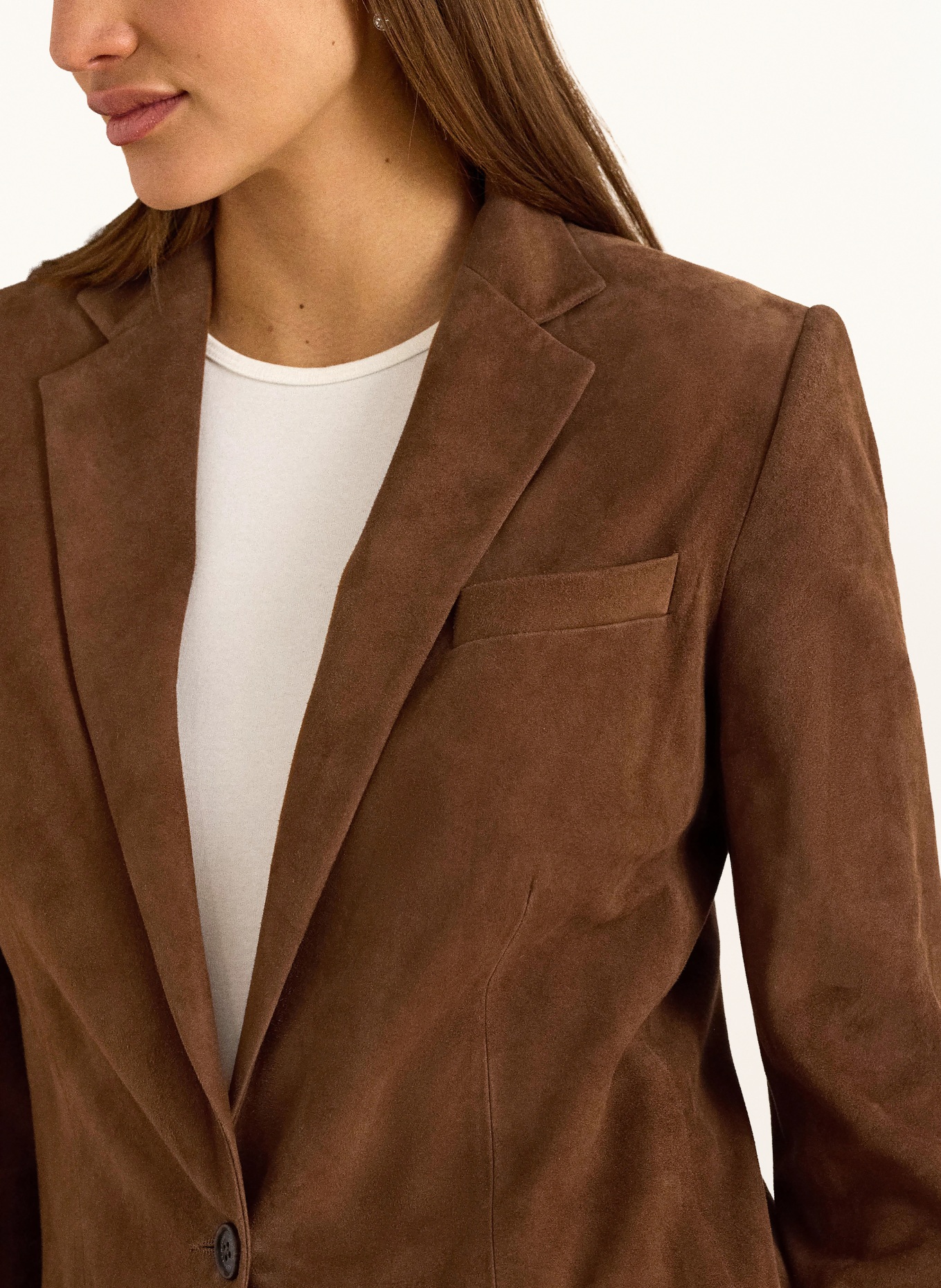 LAUREN RALPH LAUREN Lederblazer: COGNAC