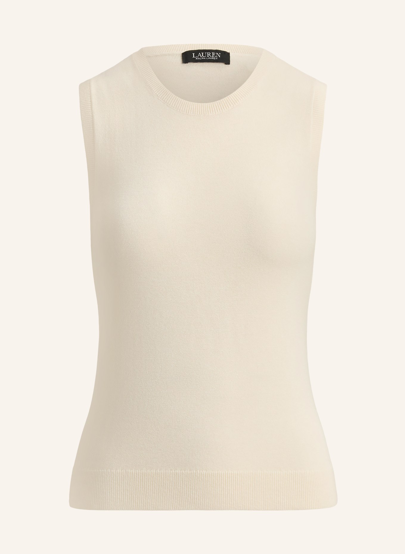 LAUREN RALPH LAUREN Stricktop mit Seide: BEIGE
