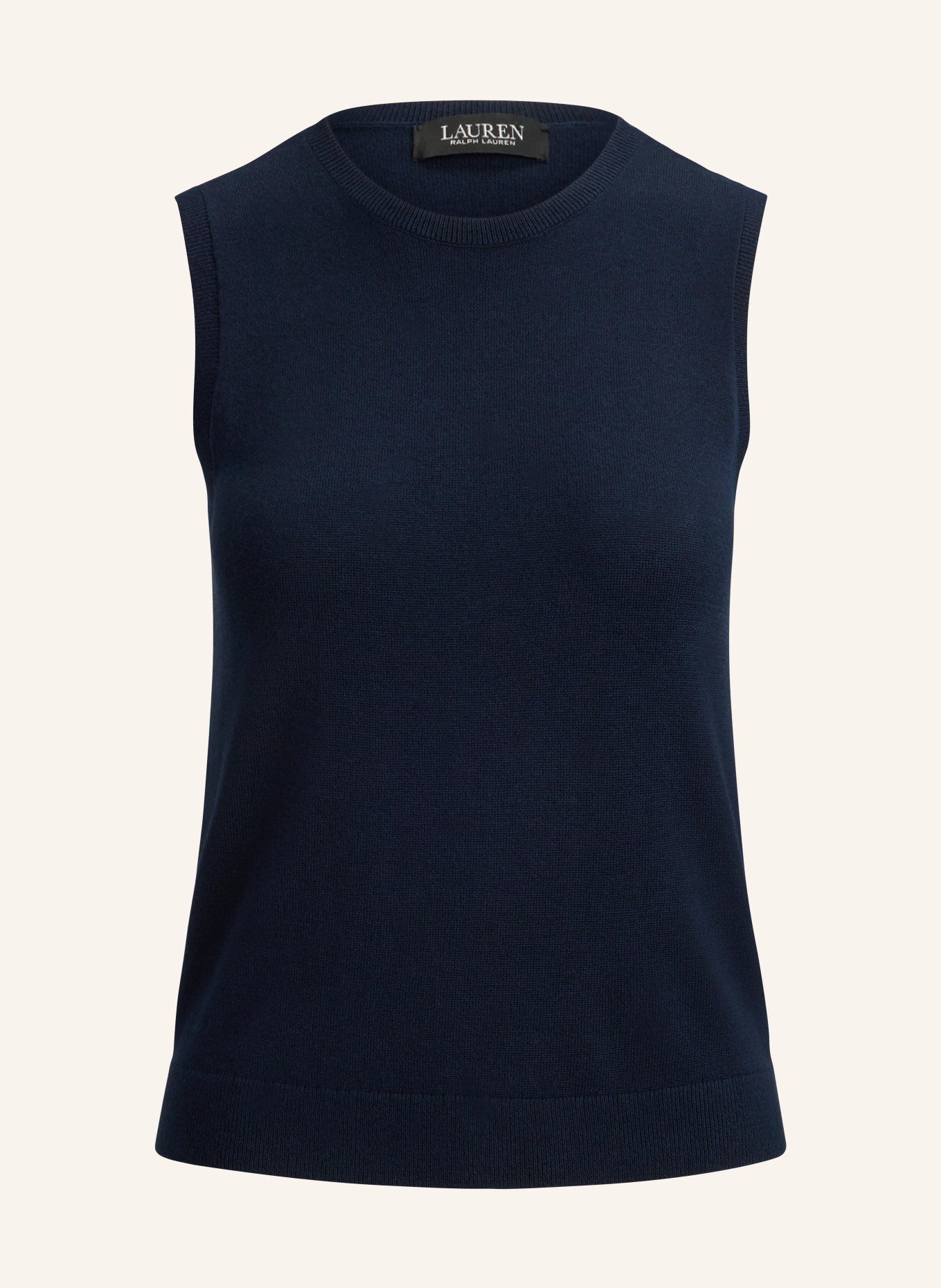 LAUREN RALPH LAUREN Stricktop mit Seide: DUNKELBLAU