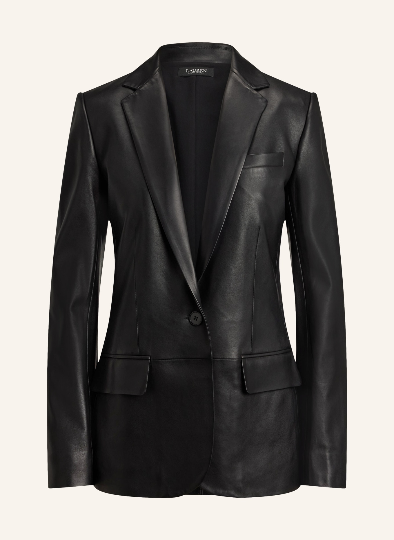 LAUREN RALPH LAUREN Lederblazer: SCHWARZ