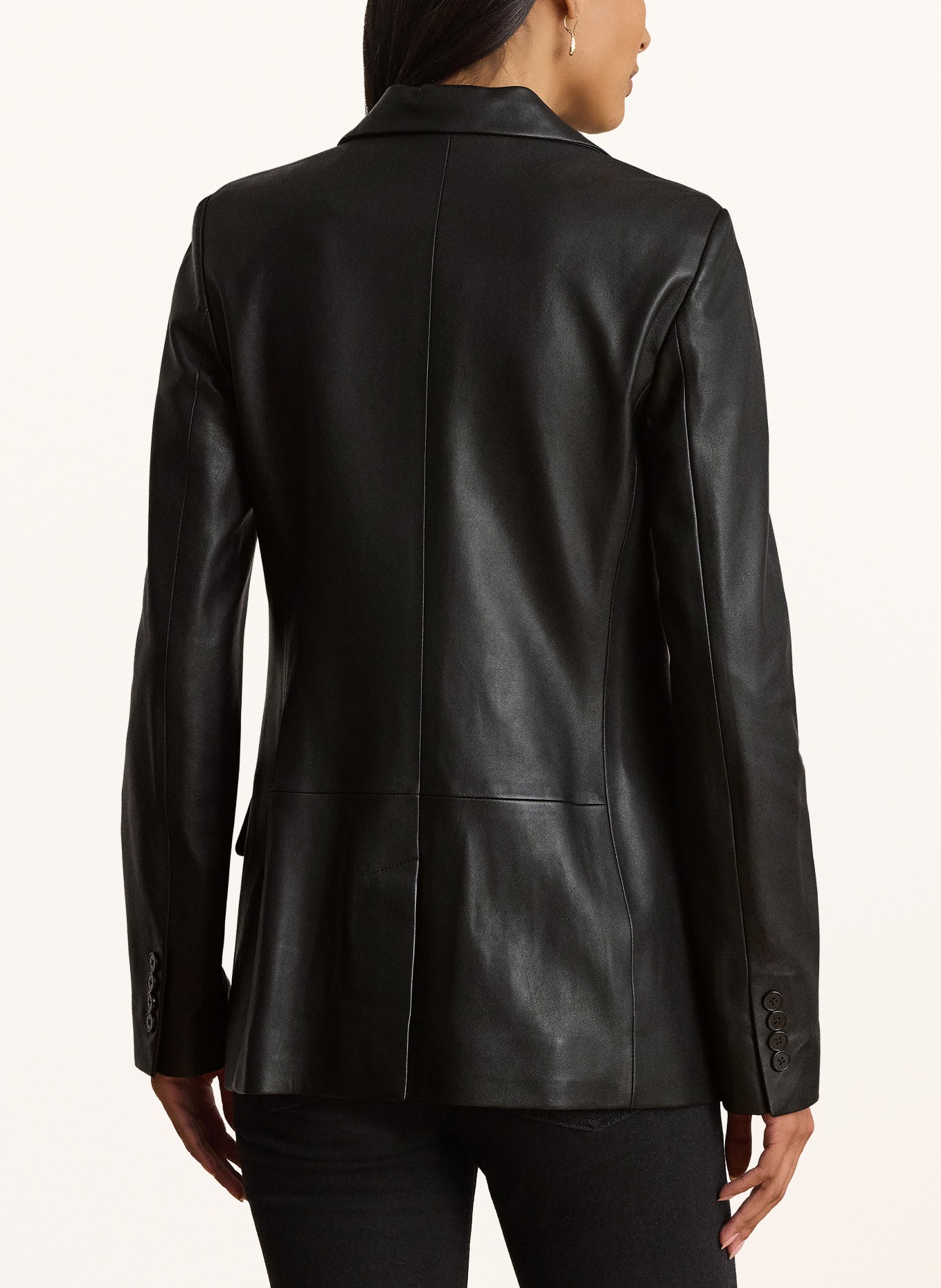 LAUREN RALPH LAUREN Lederblazer: SCHWARZ