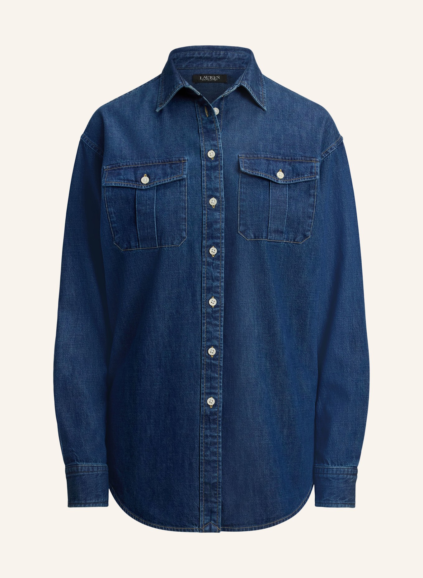 LAUREN RALPH LAUREN Denimblouse: BLAUW