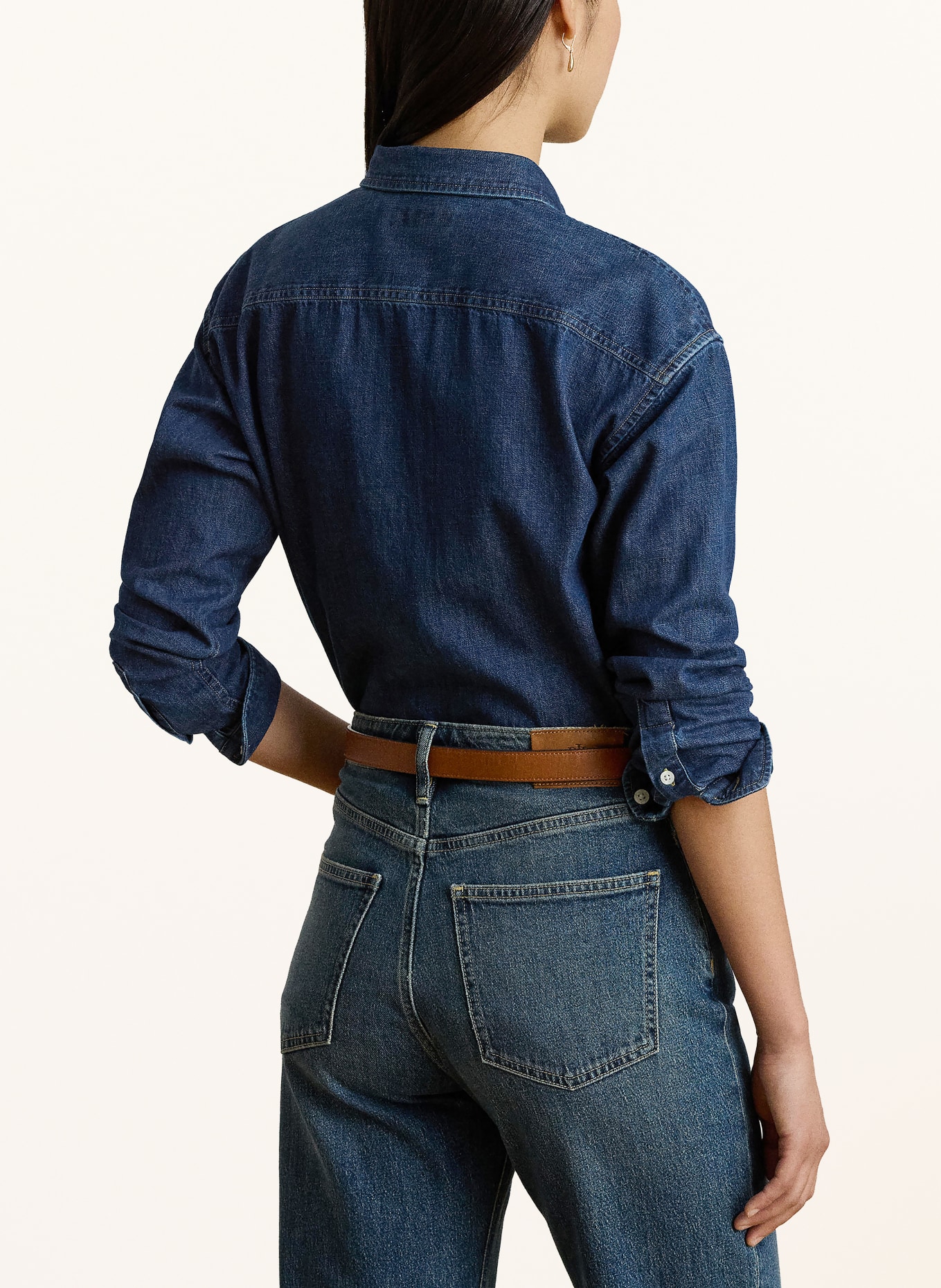LAUREN RALPH LAUREN Denimblouse: BLAUW