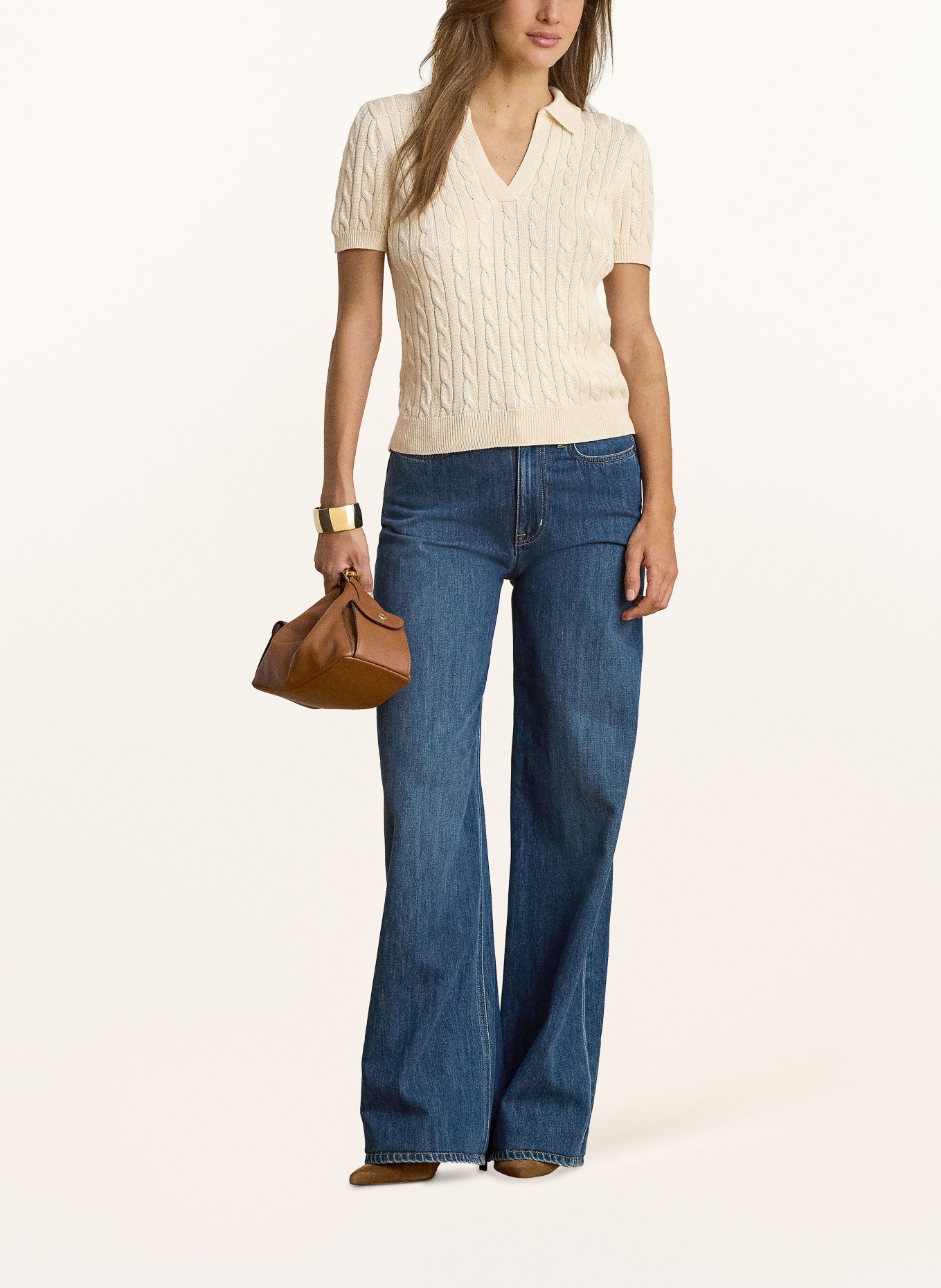 LAUREN RALPH LAUREN Strickshirt: CREME