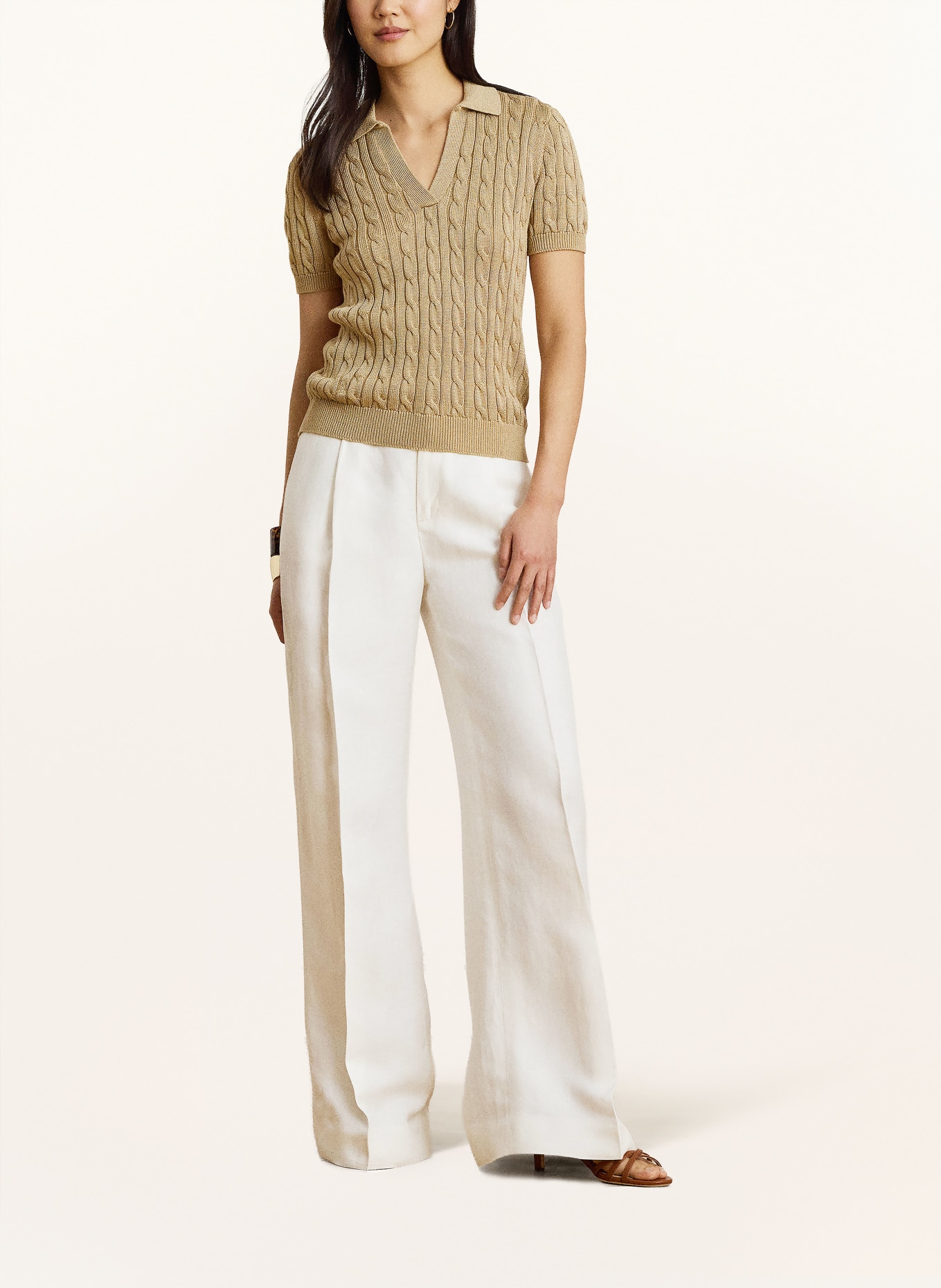 LAUREN RALPH LAUREN Strickshirt: BEIGE