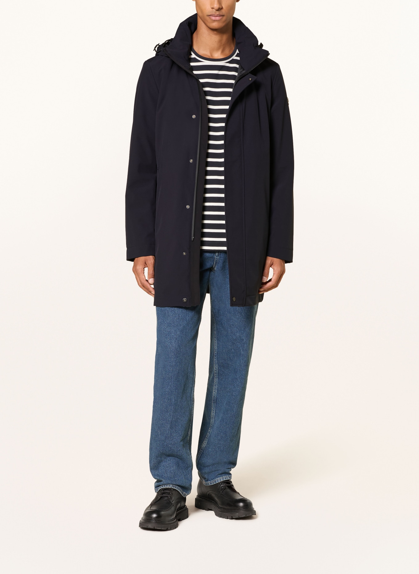 PEUTEREY ALBALI-Parka met afneembare capuchon: DONKERBLAUW