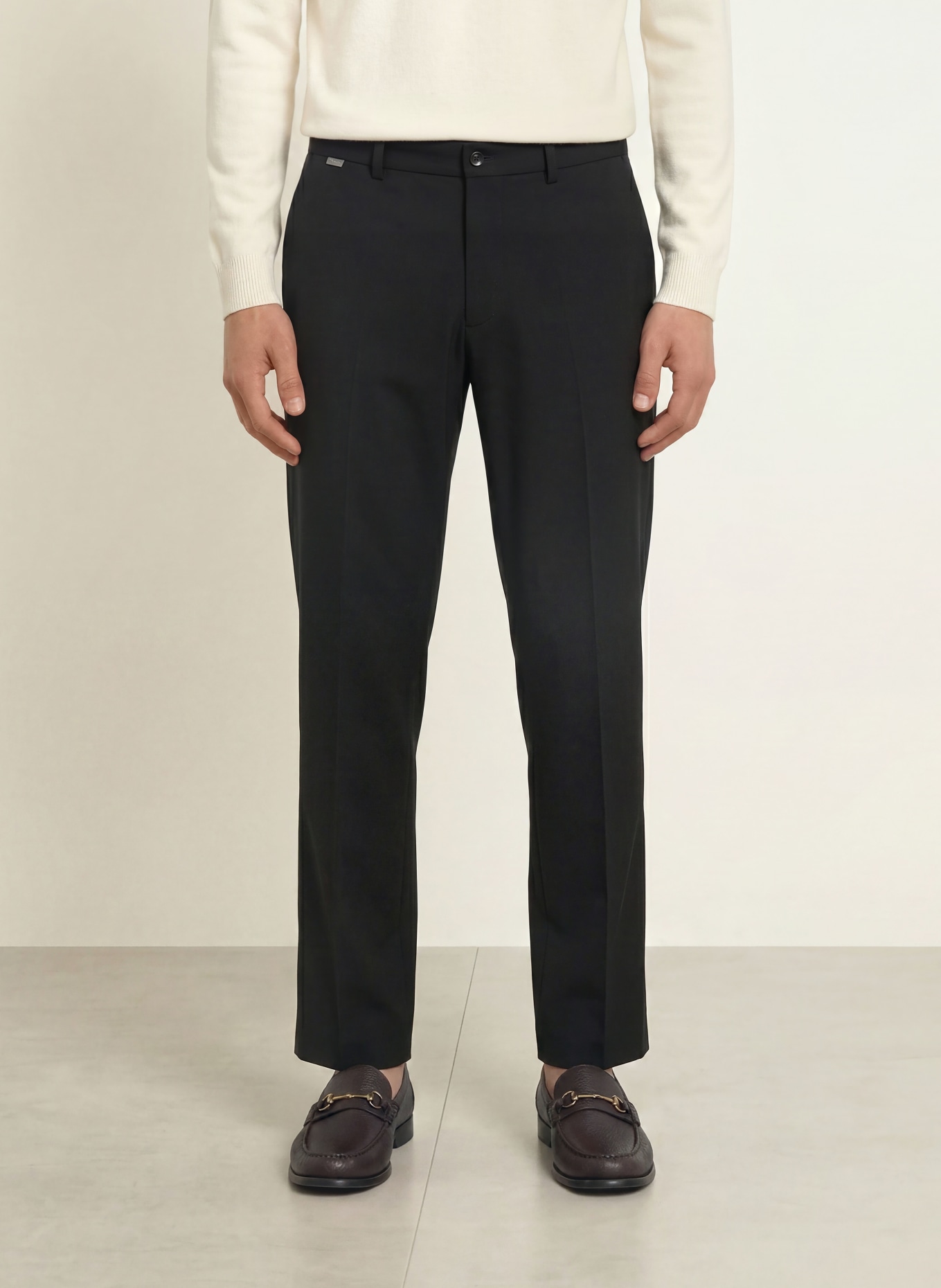 CINQUE CILAZO Relaxed Fit Trousers: BLACK