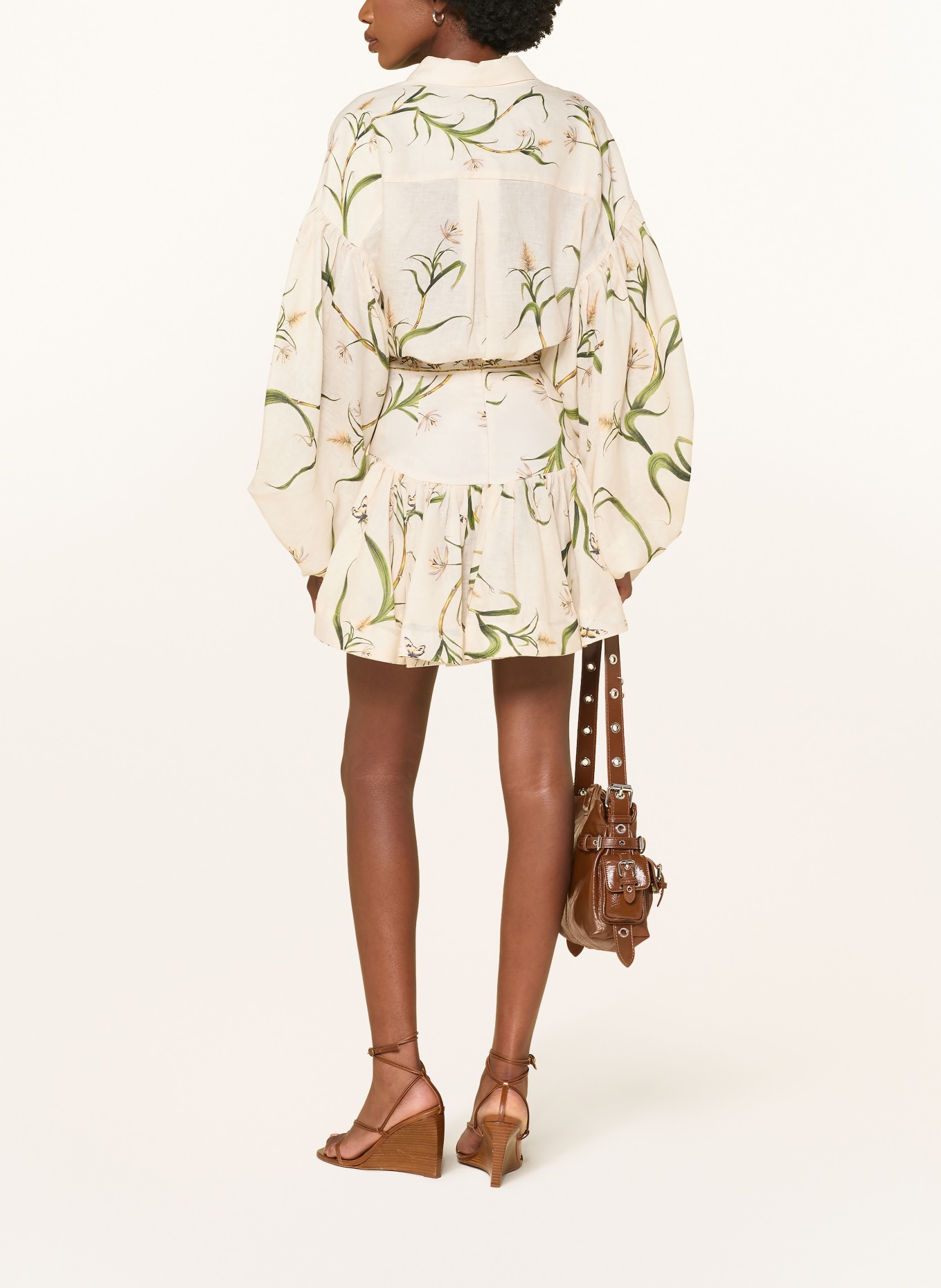 Agua by Agua Bendita Linen Skirt JACARINA AZUCAR: CREAM / COGNAC / OLIVE