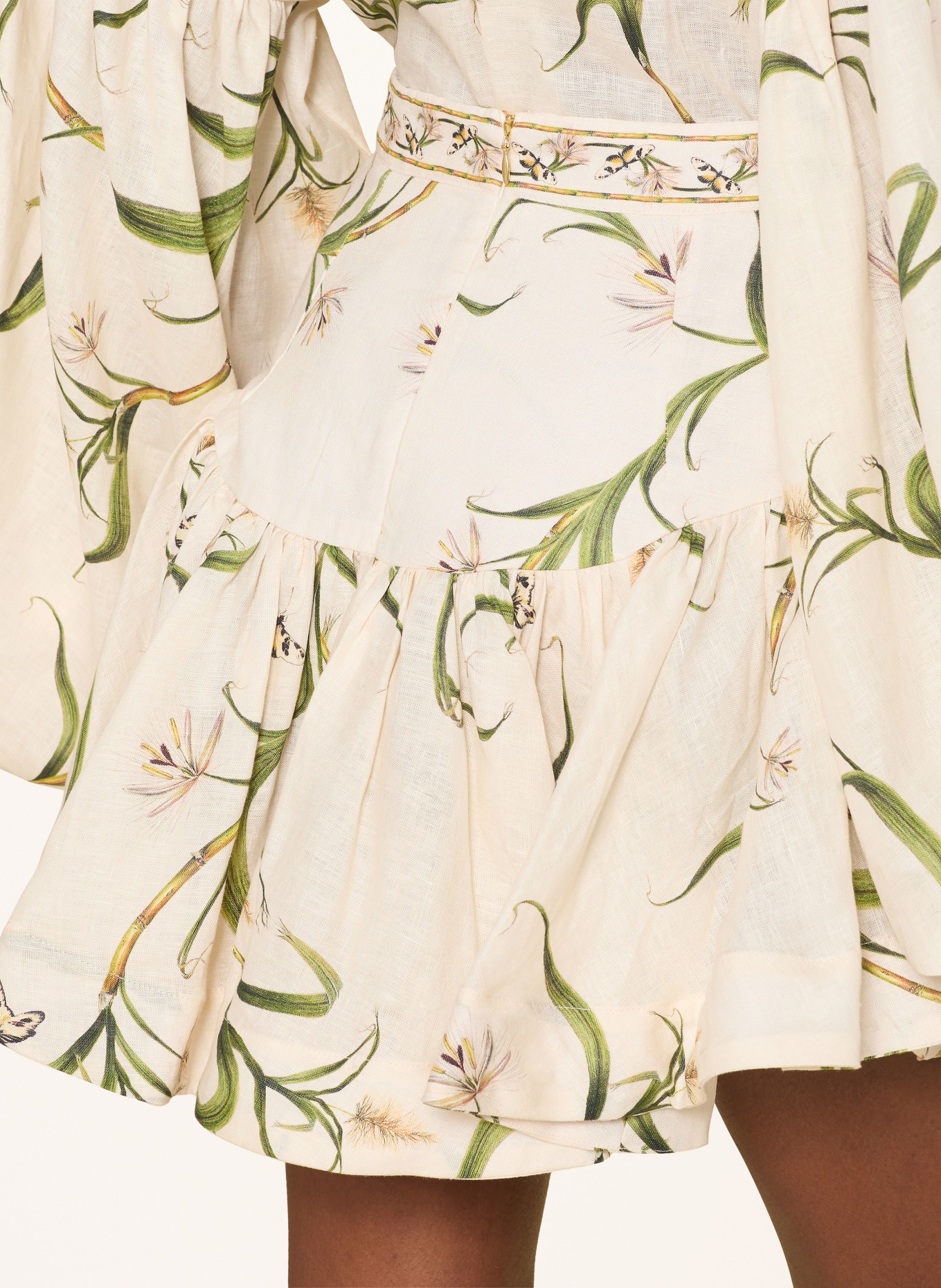 Agua by Agua Bendita Linen Skirt JACARINA AZUCAR: CREAM / COGNAC / OLIVE