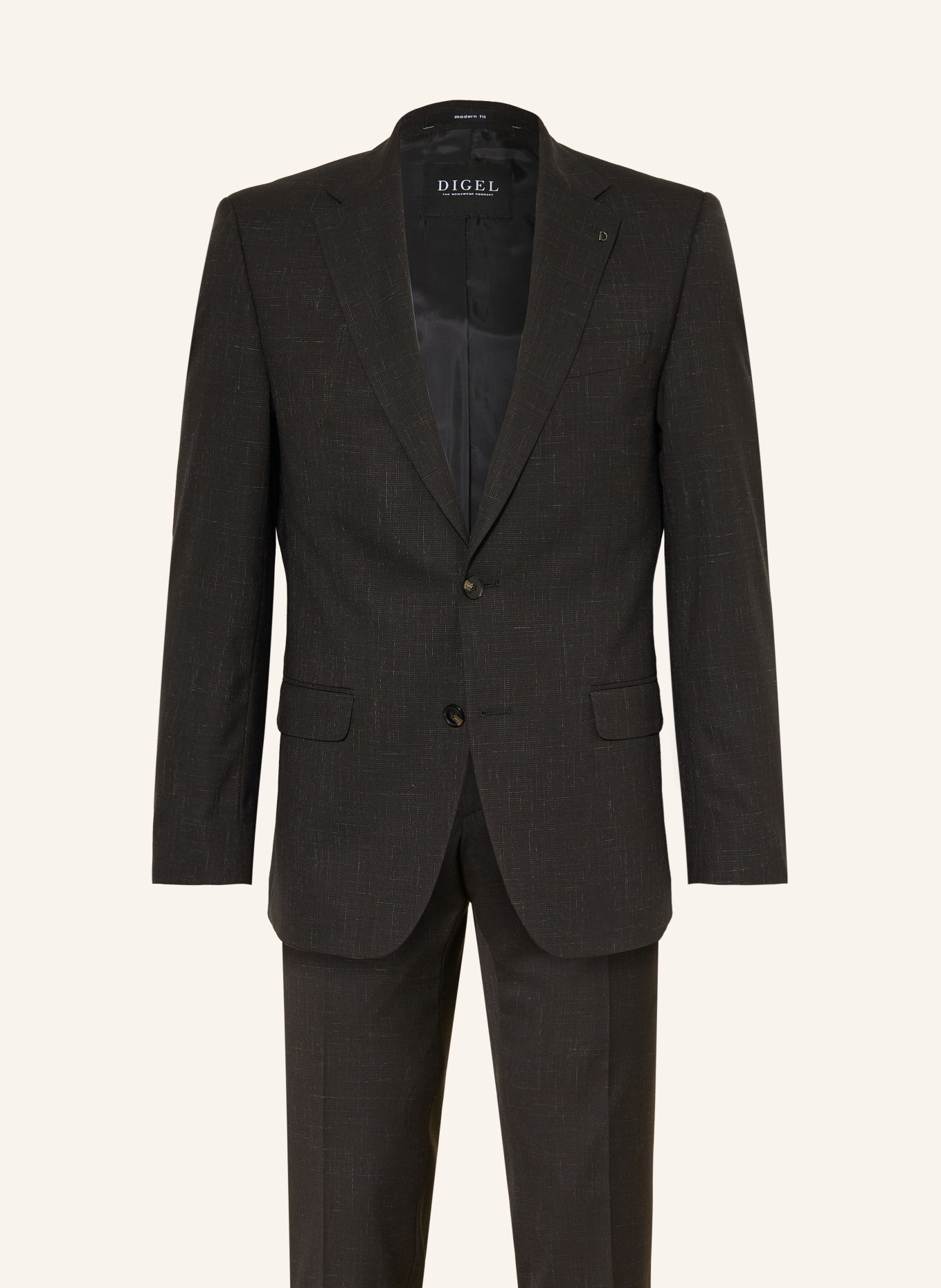 DIGEL Anzug DAREN Modern Fit: SCHWARZ / GRAU