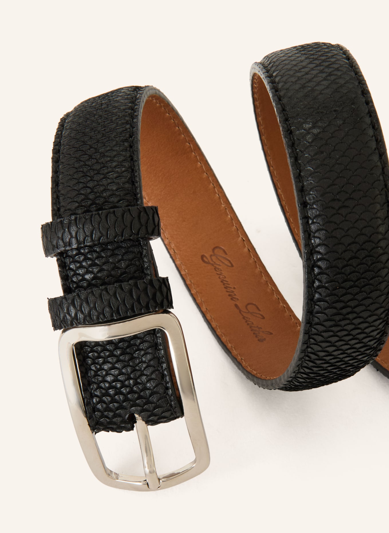 Reptile's House Leren riem BLIND: ZWART / GOUD