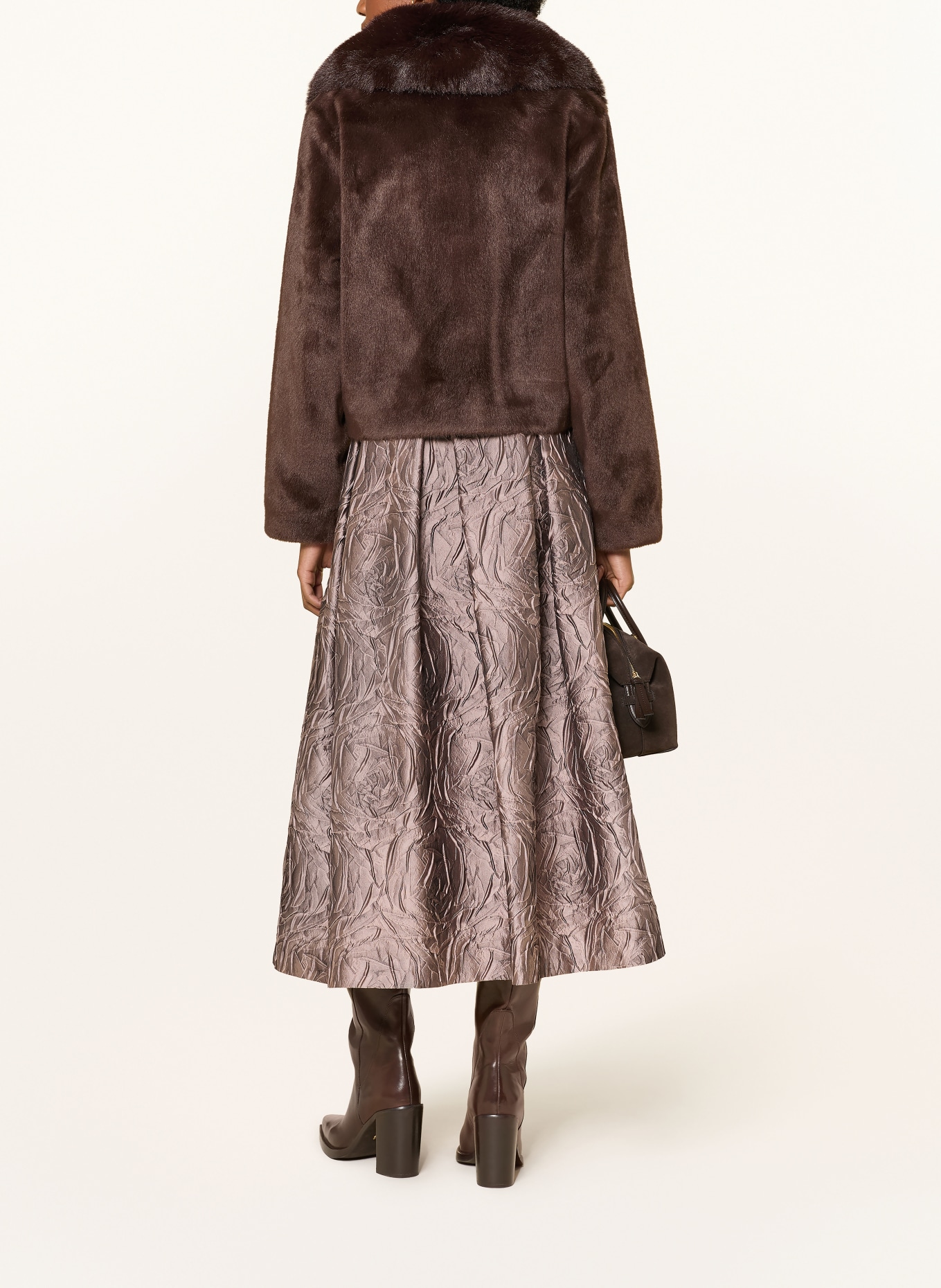 LUNATICA MILANO Jupe en jacquard: TAUPE