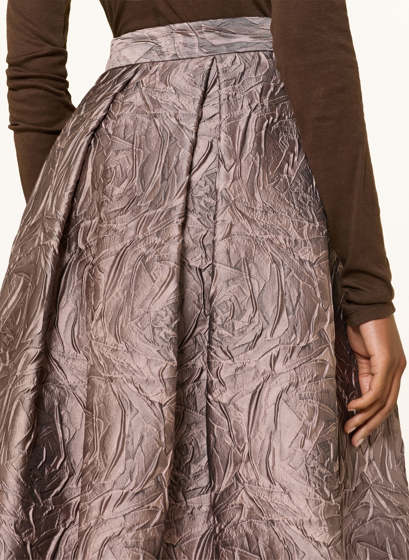 LUNATICA MILANO Jupe en jacquard: TAUPE