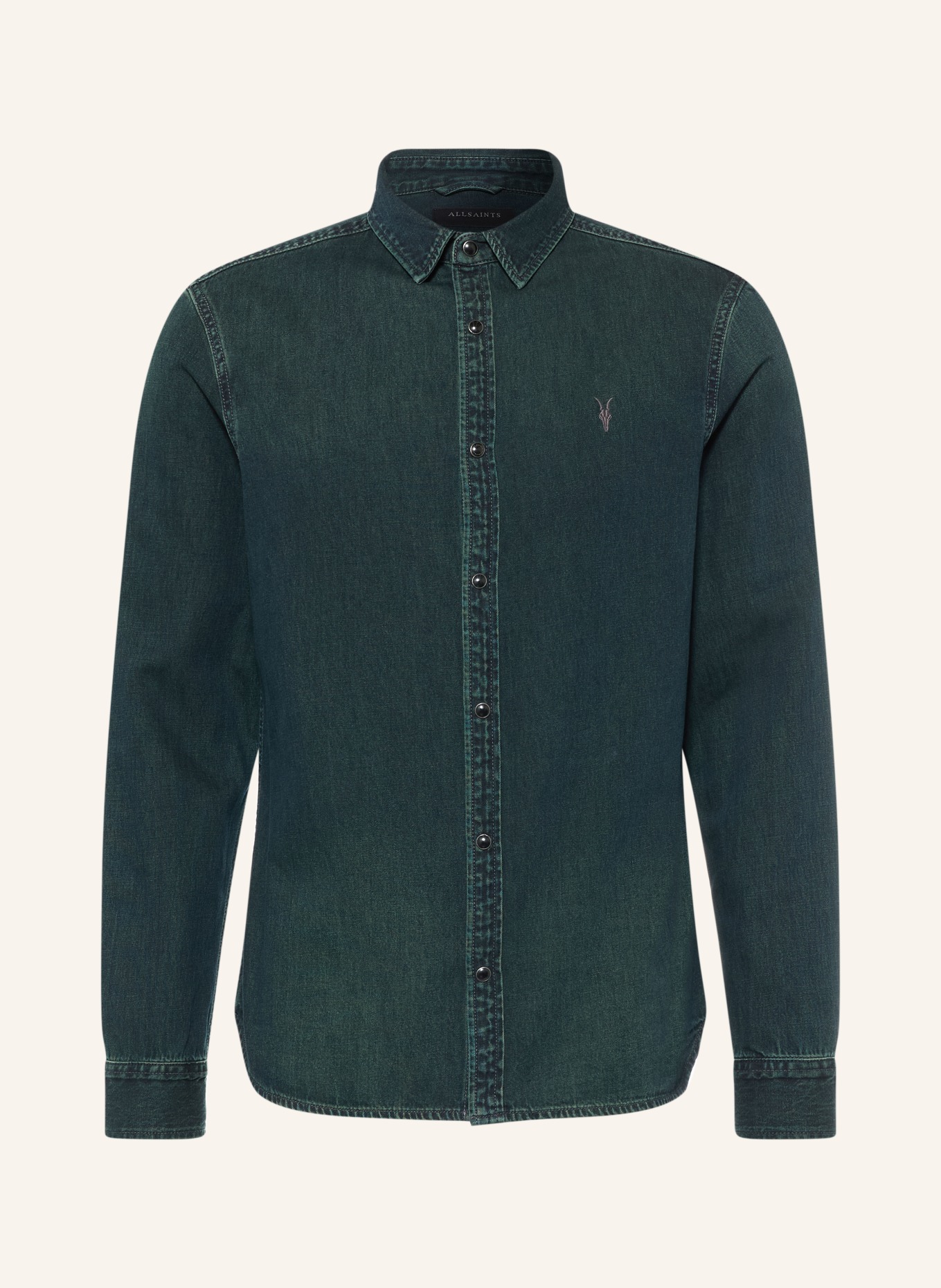 ALLSAINTS GLEASON Slim Fit Denim Shirt: DARK BLUE