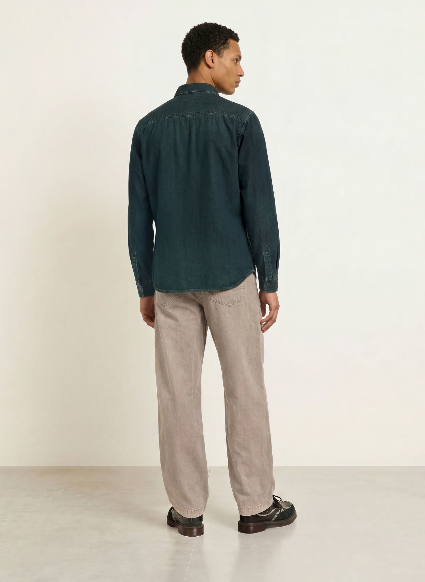 ALLSAINTS GLEASON Slim Fit Denim Shirt: DARK BLUE