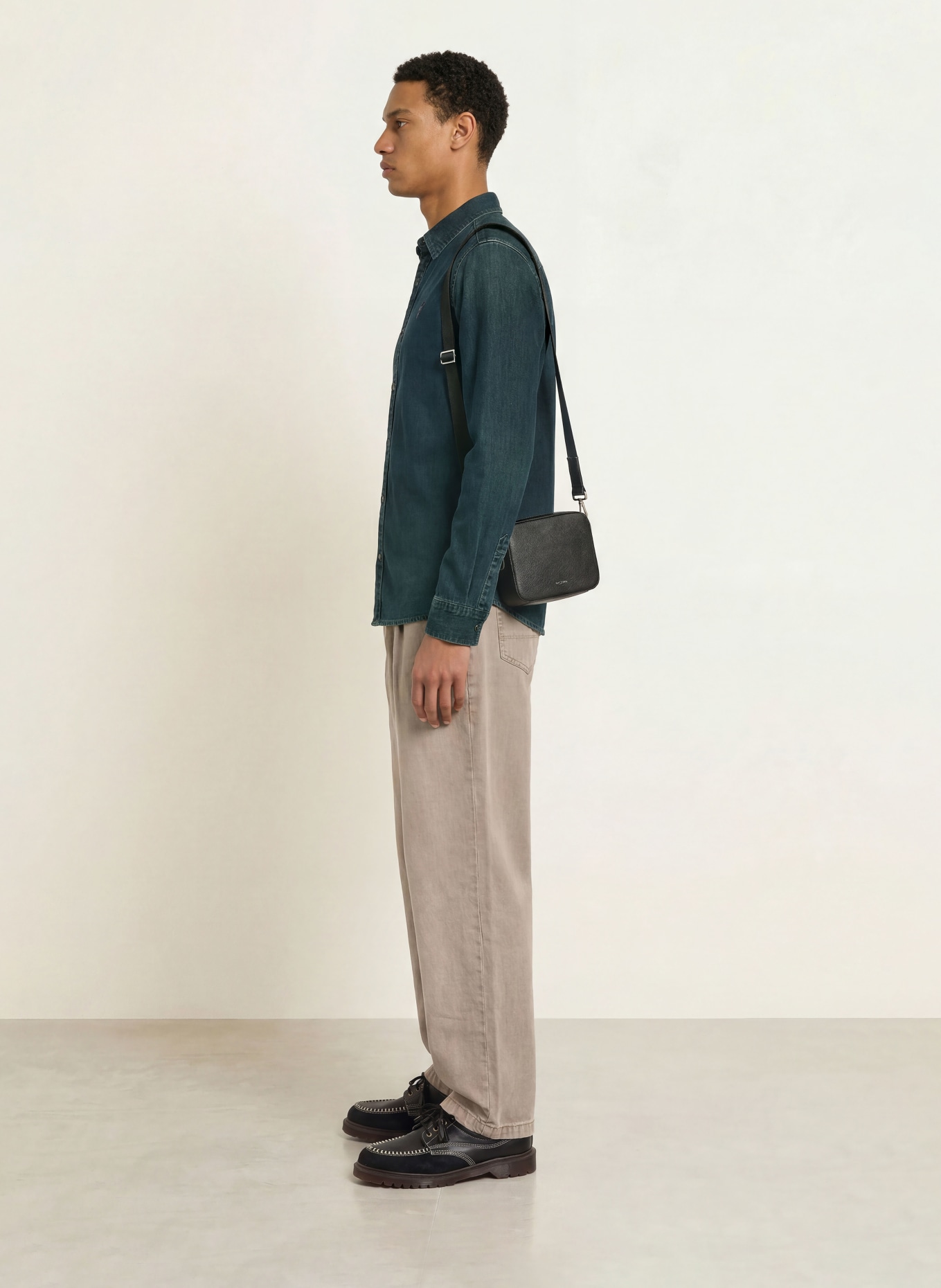 ALLSAINTS GLEASON Slim Fit Denim Shirt: DARK BLUE