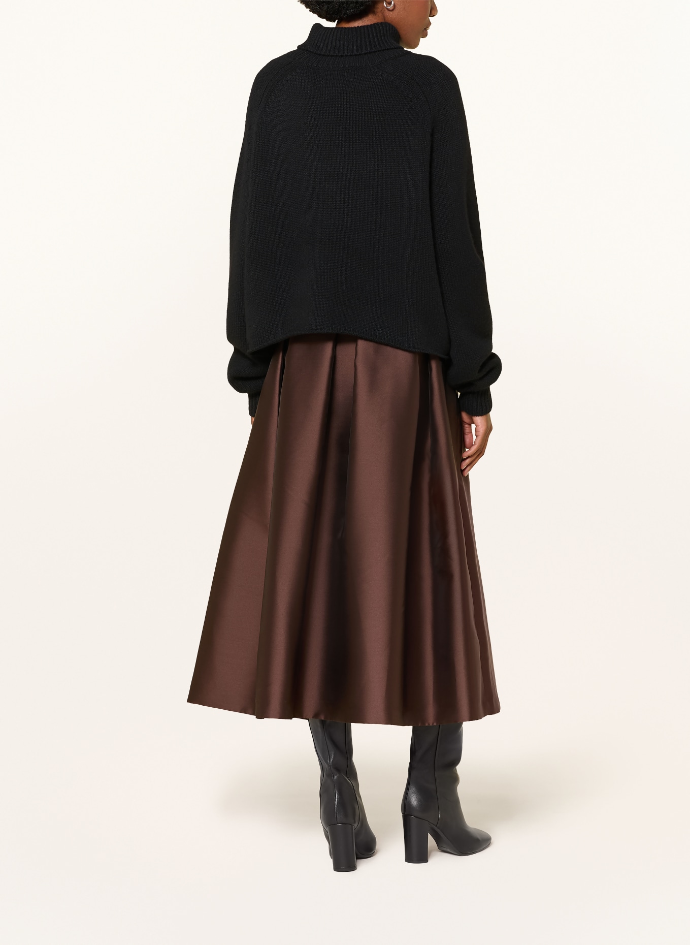 LUNATICA MILANO Satin skirt: BROWN