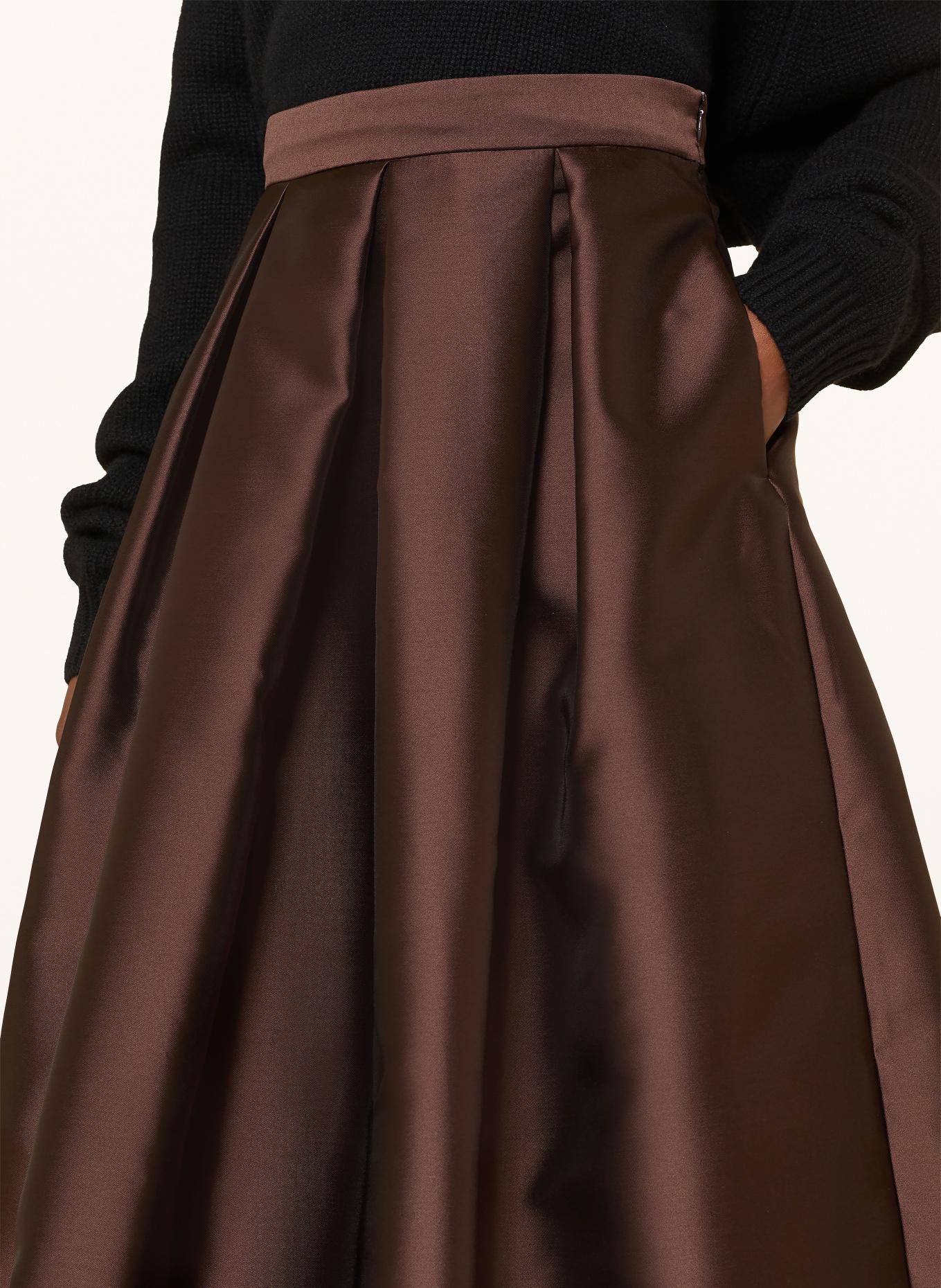 LUNATICA MILANO Satin skirt: BROWN