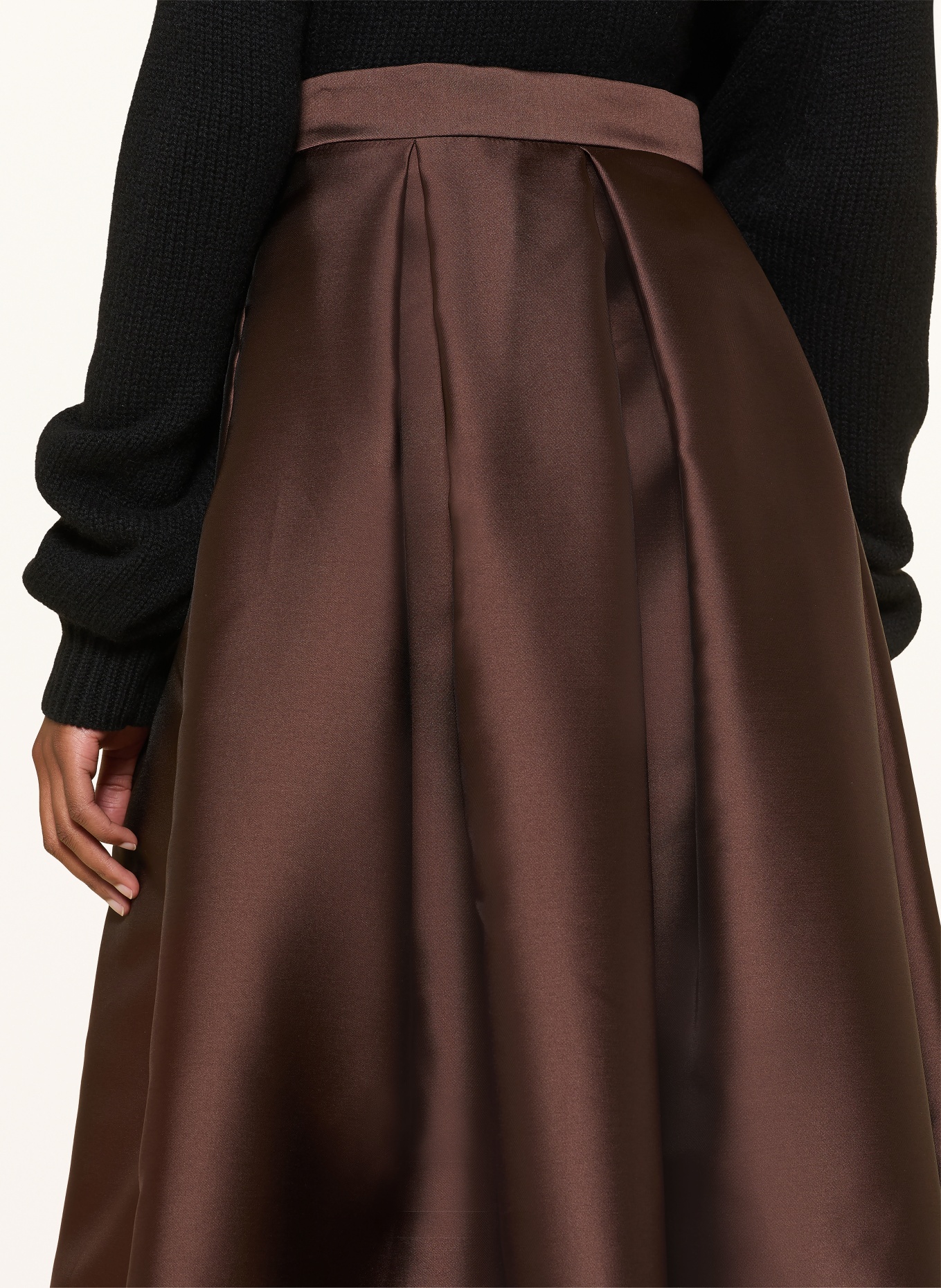 LUNATICA MILANO Satin skirt: BROWN