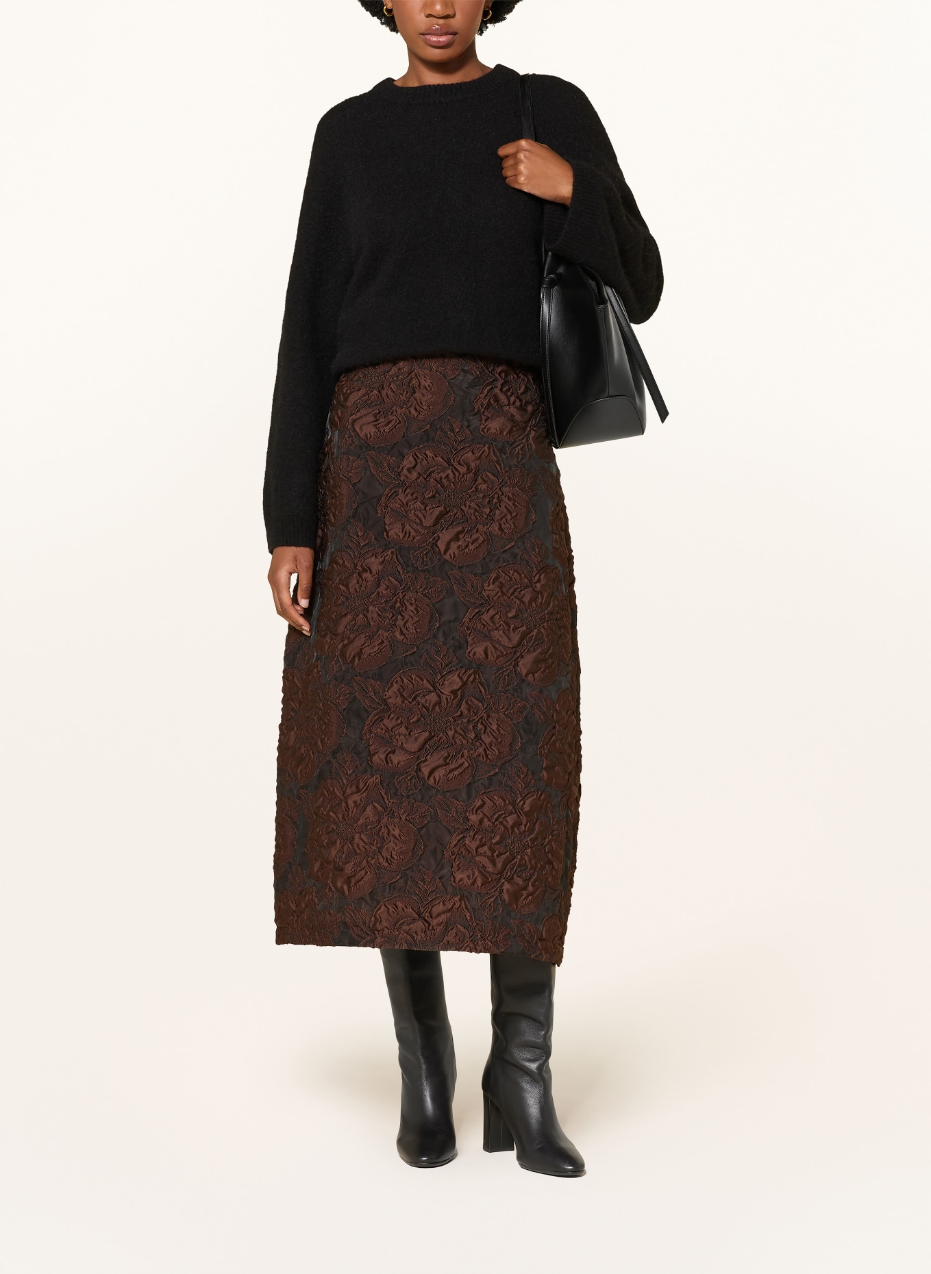 LUNATICA MILANO Jupe: MARRON FONCÉ / NOIR