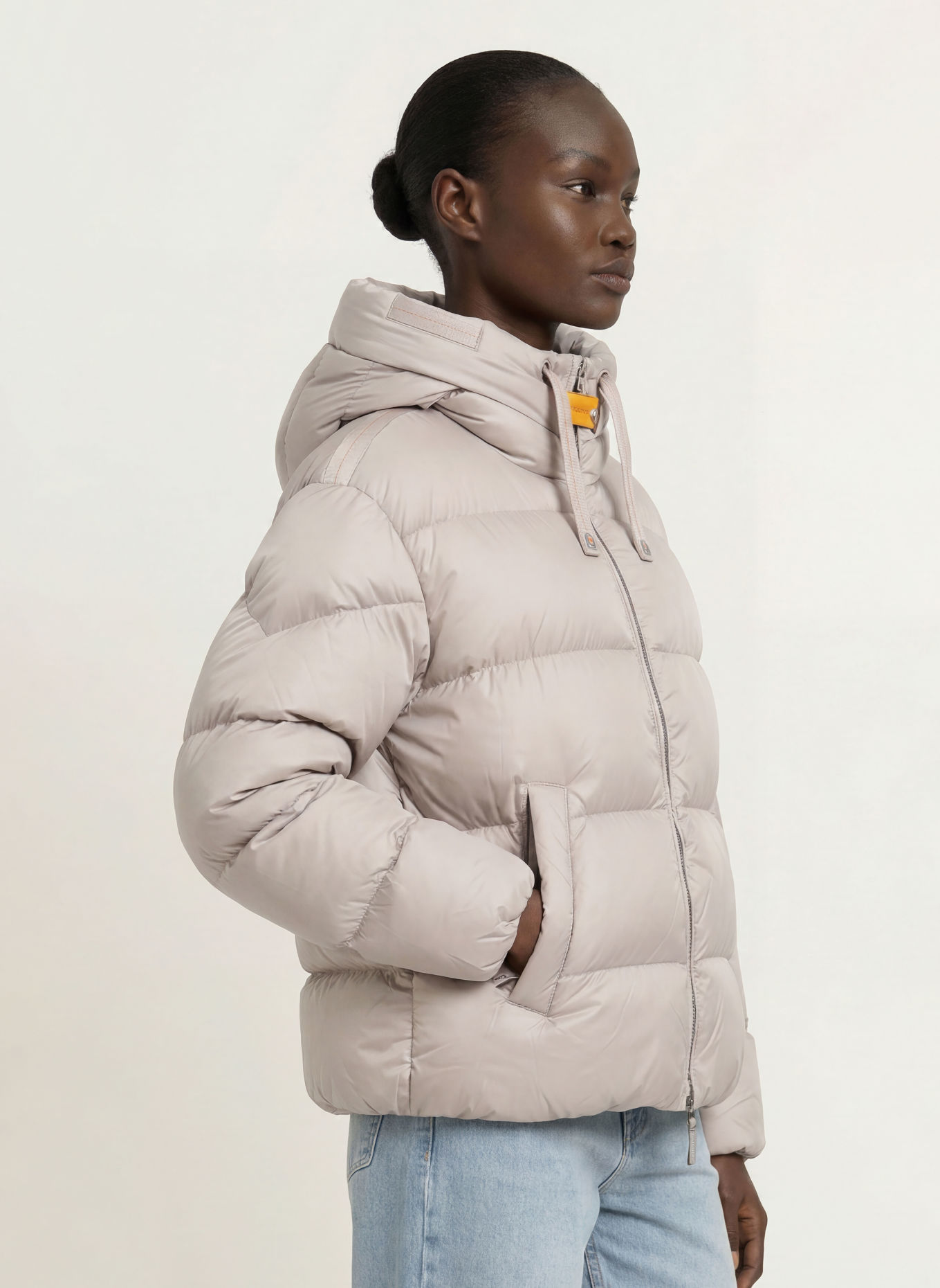 PARAJUMPERS Péřové bundy: SVĚTLE ŠEDÁ