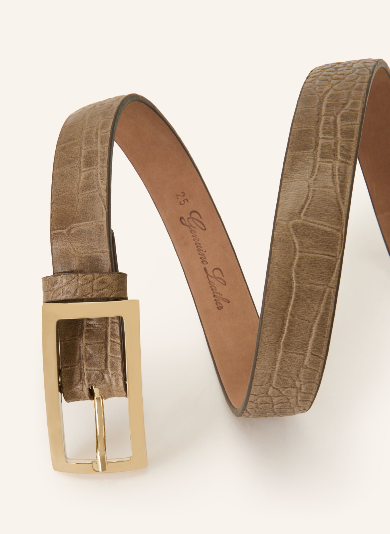 Reptile's House Leren riem LOUISIANA: TAUPE / GOUD