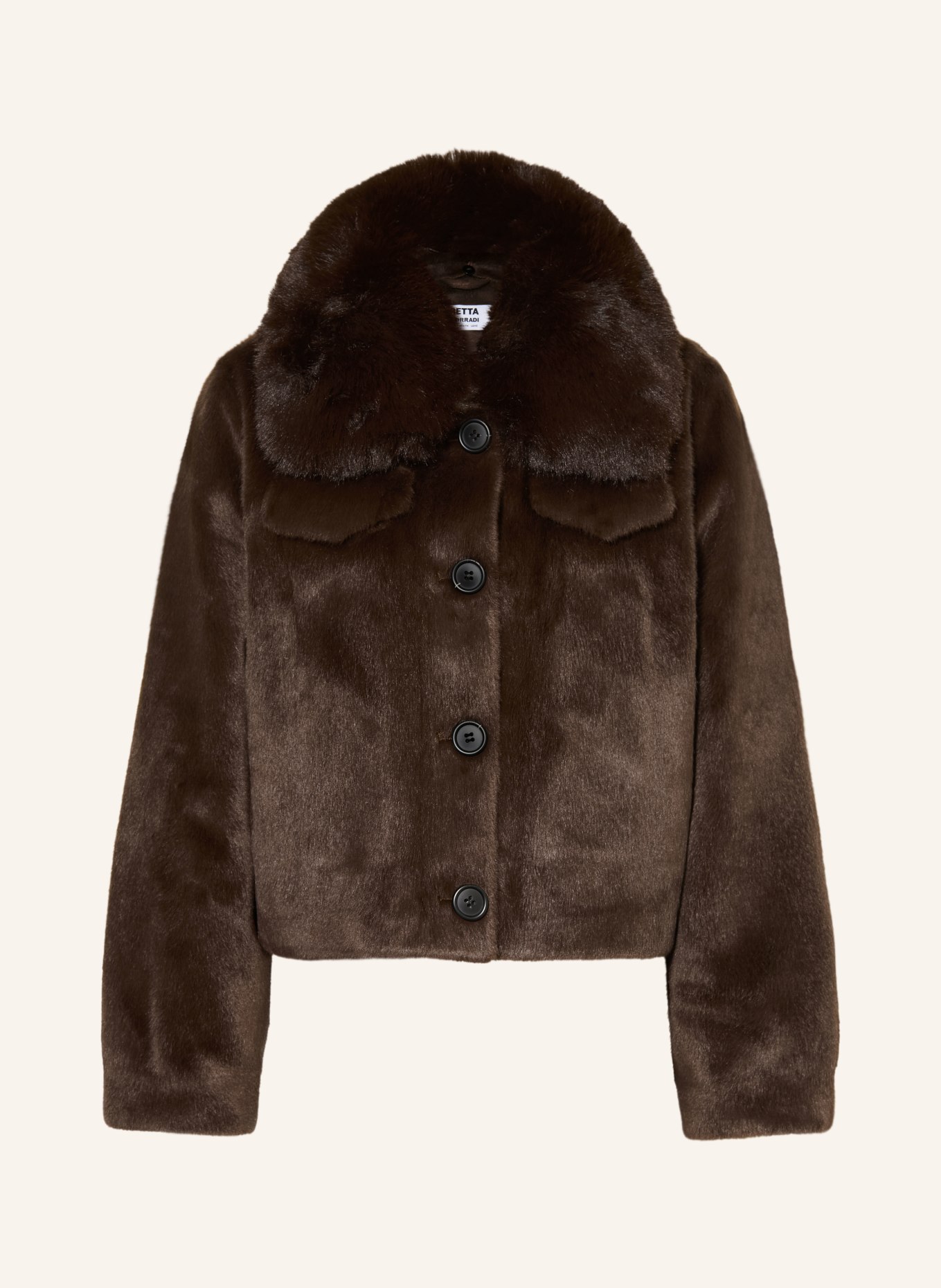 BETTA CORRADI MIMI Faux Fur Jacket: DARK BROWN