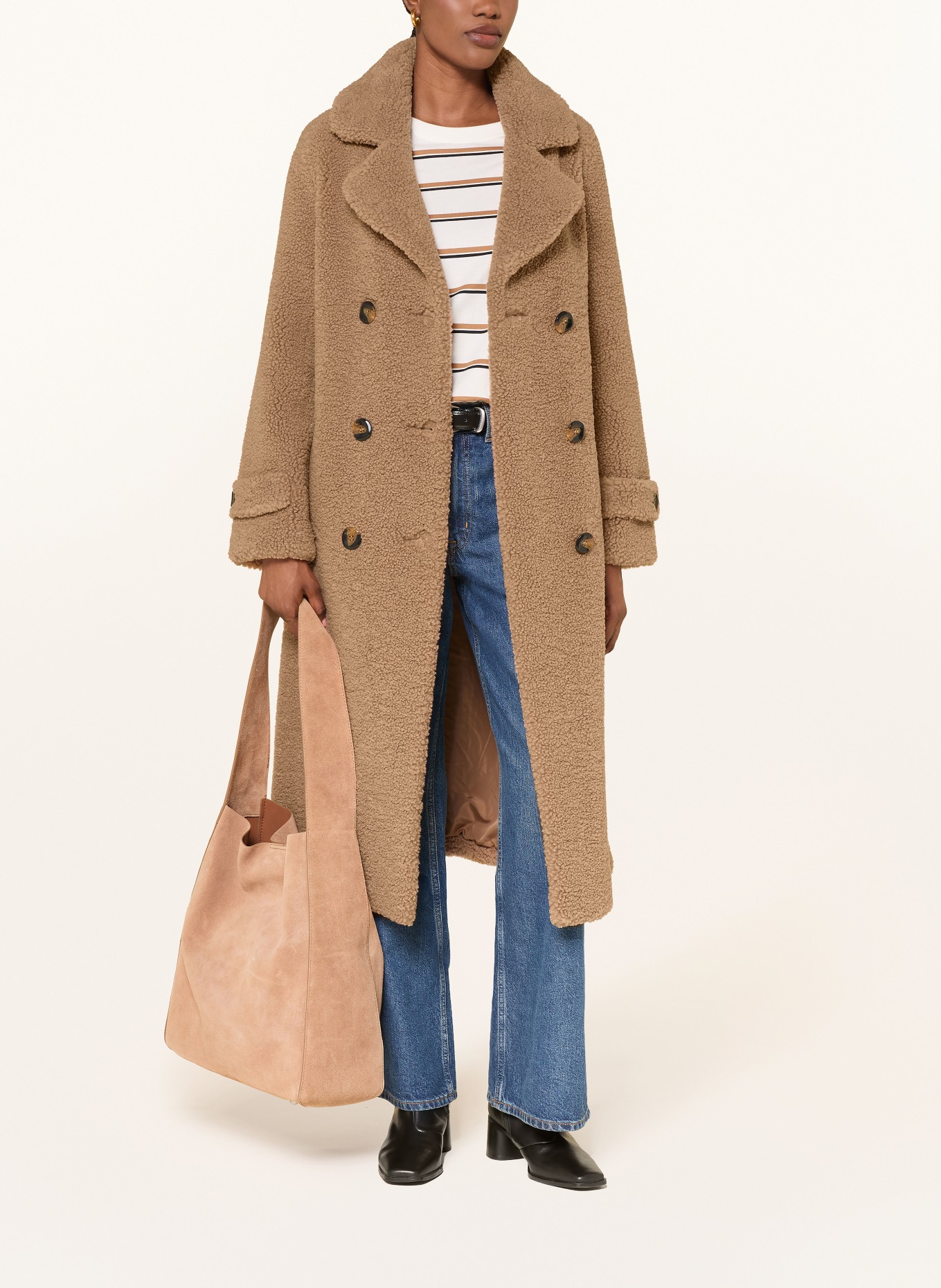 BETTA CORRADI Manteau en fausse fourrure: BEIGE