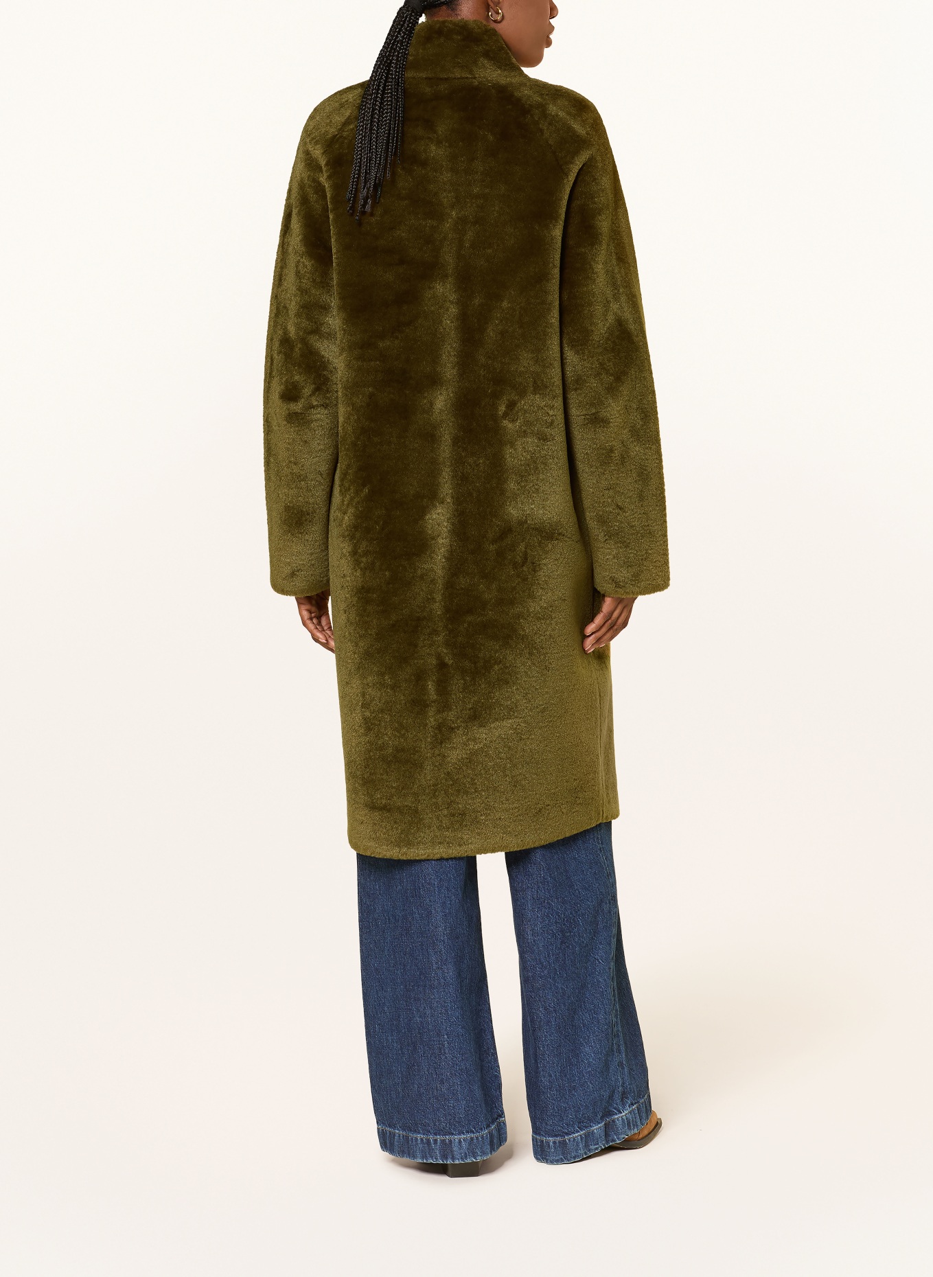 BETTA CORRADI Reversible faux fur coat: OLIVE