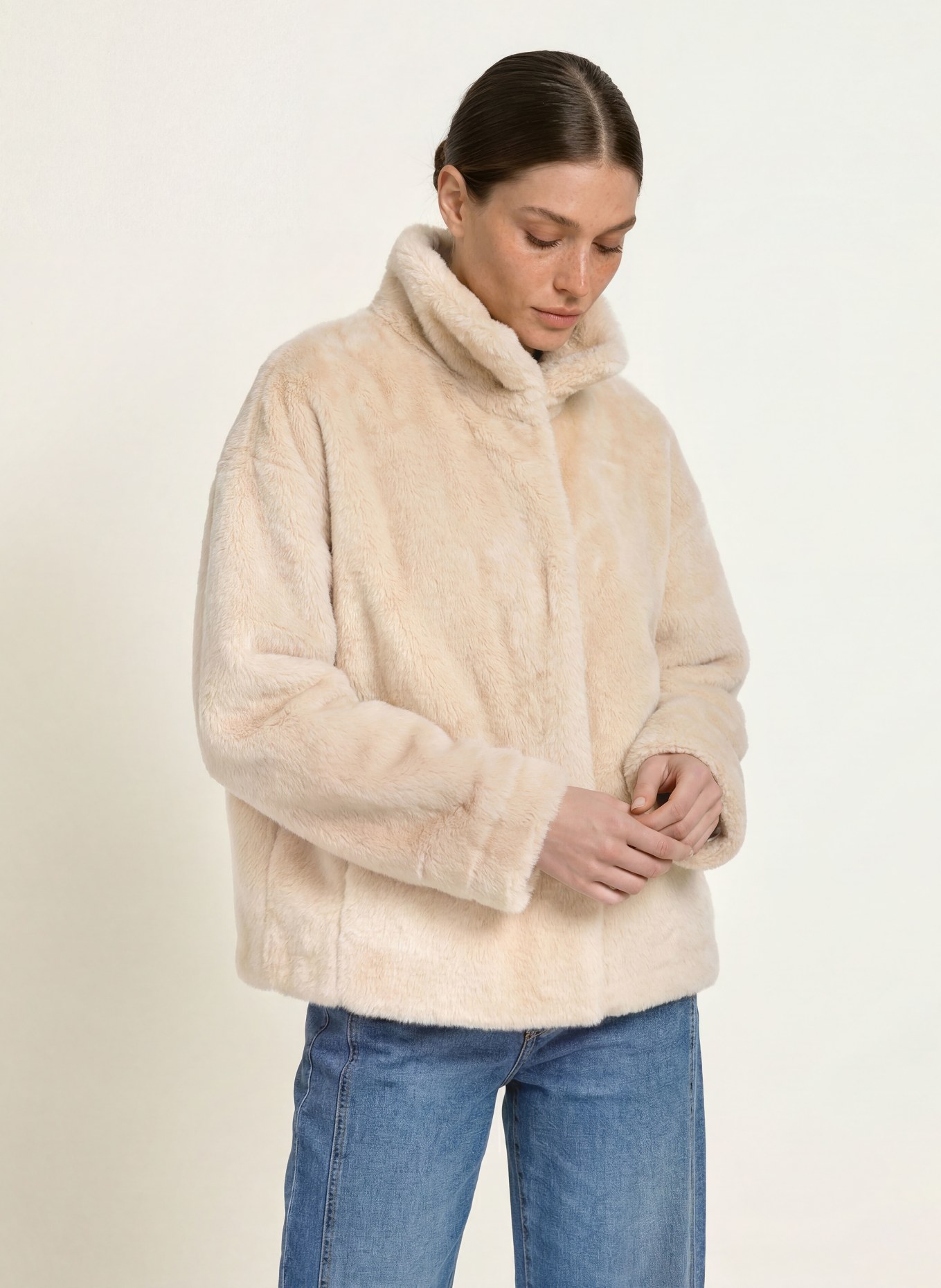 BETTA CORRADI Kunstfell-Jacke: HELLBRAUN