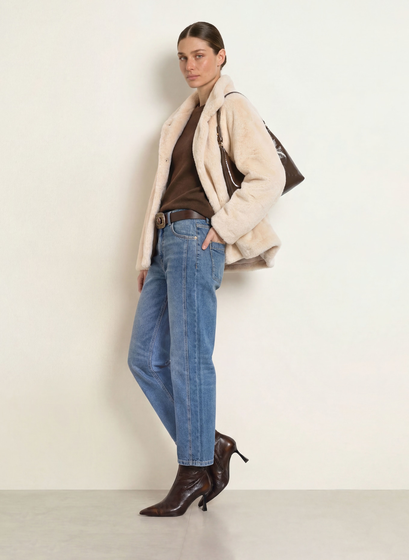 BETTA CORRADI Kunstfell-Jacke: HELLBRAUN