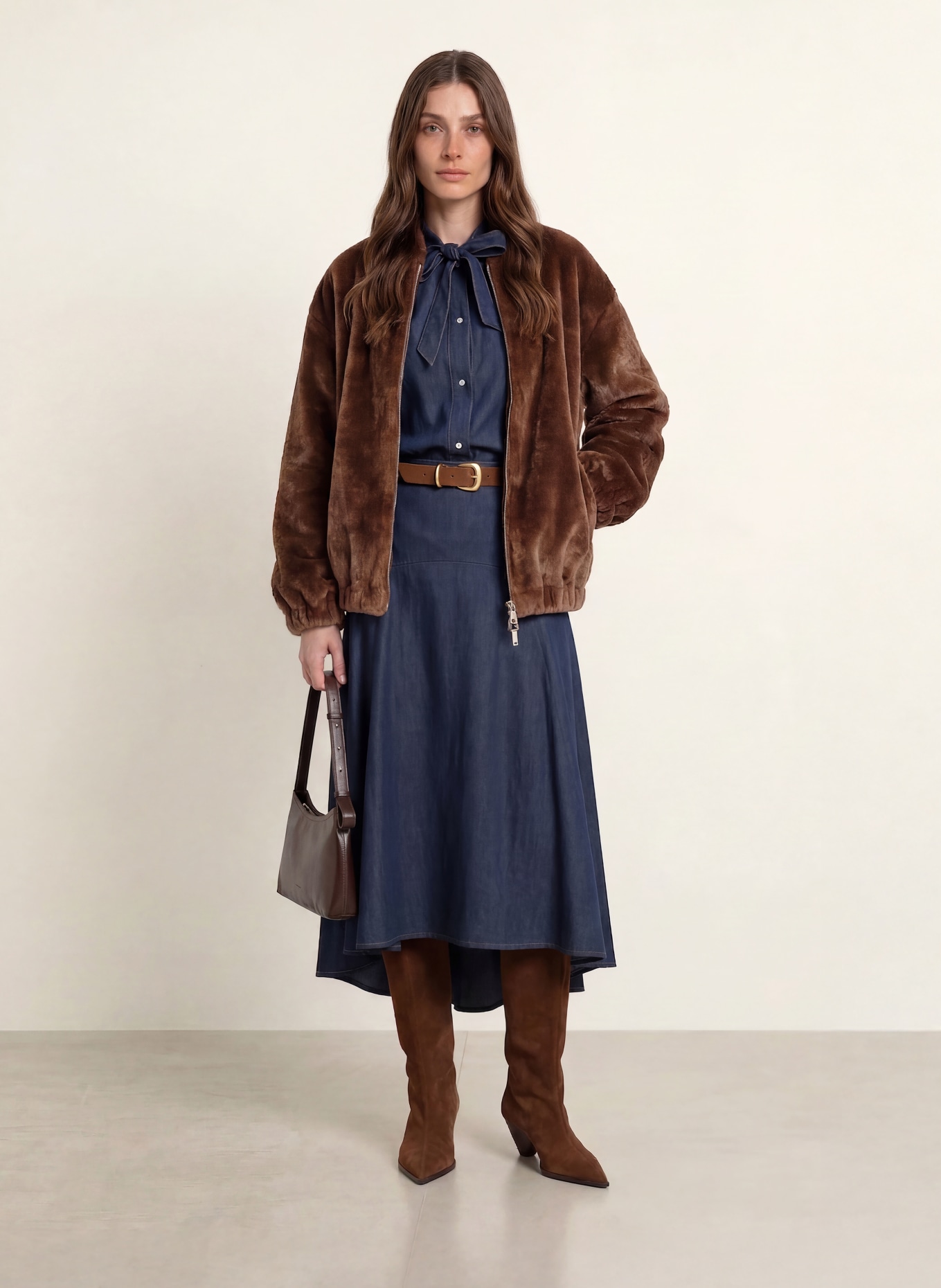 BETTA CORRADI Kunstfell-Blouson: BRAUN