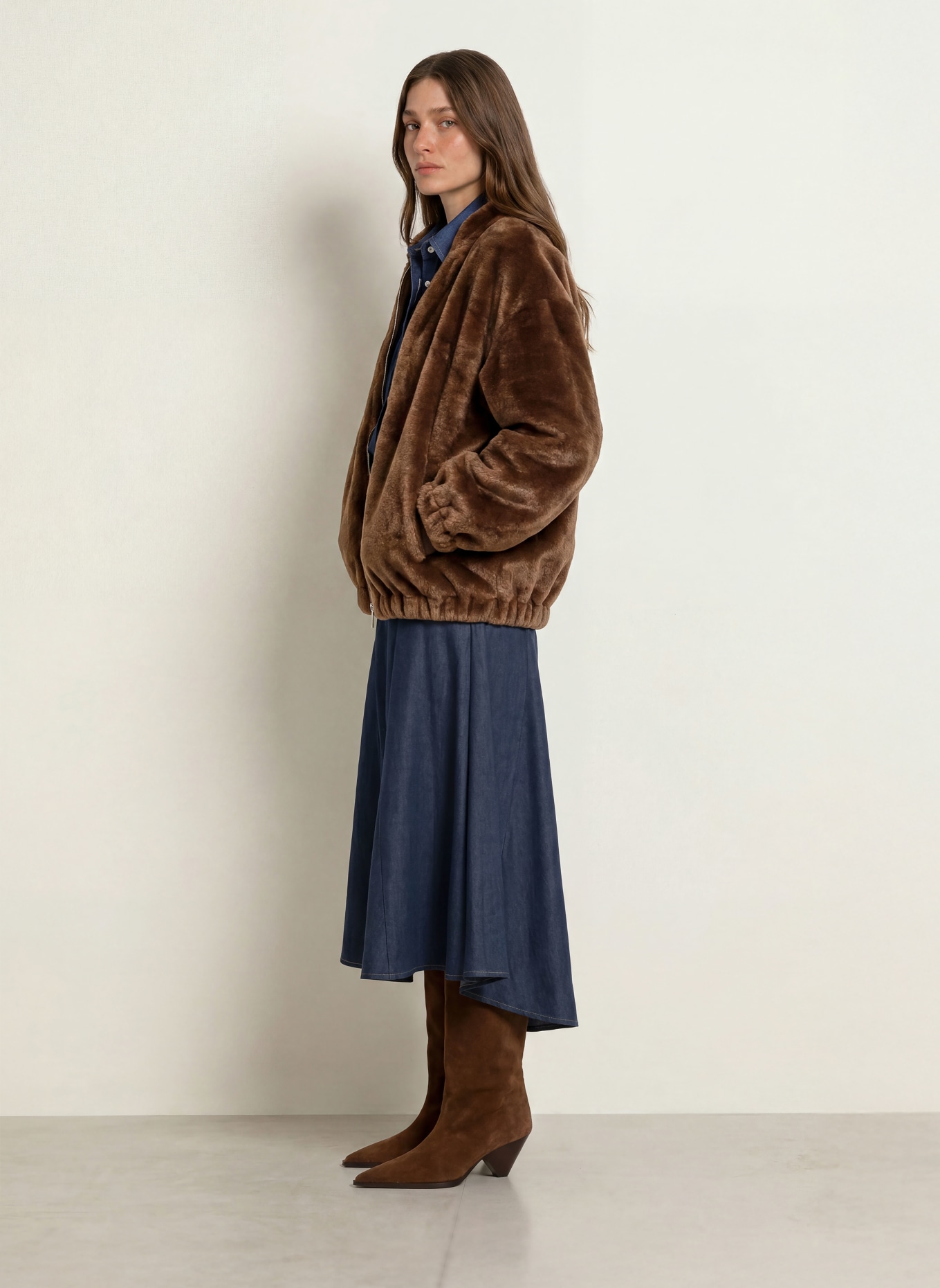 BETTA CORRADI Kunstfell-Blouson: BRAUN
