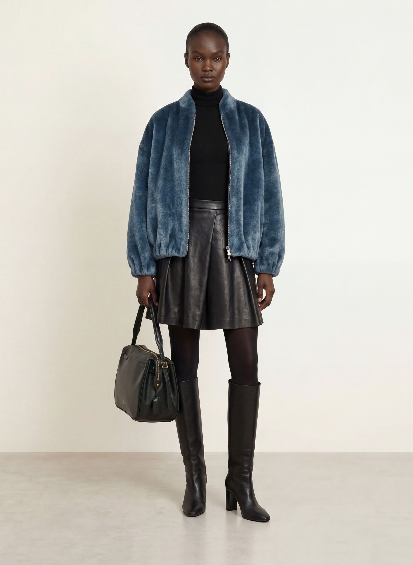 BETTA CORRADI Kunstfell-Blouson: PETROL