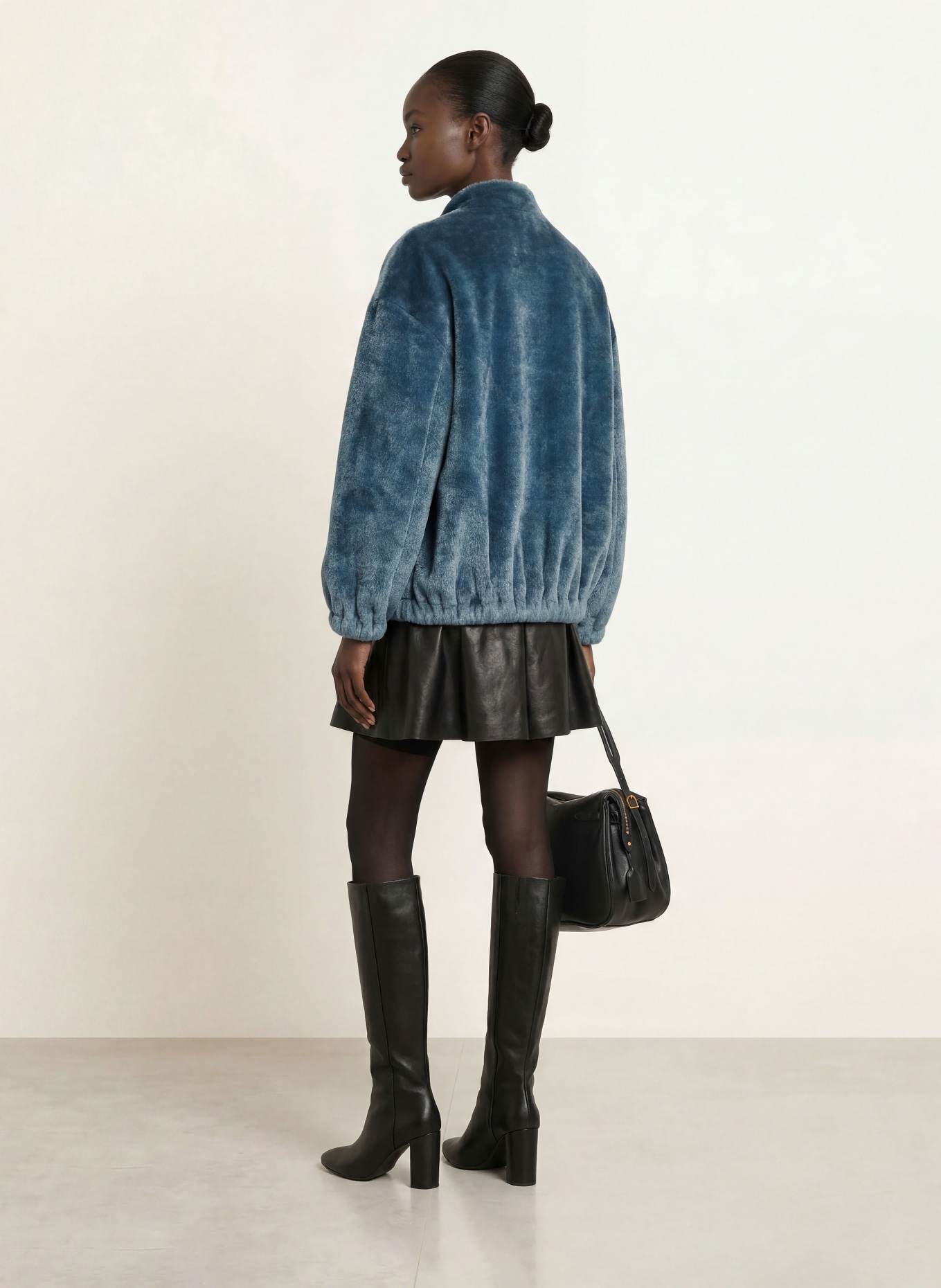 BETTA CORRADI Kunstfell-Blouson: PETROL