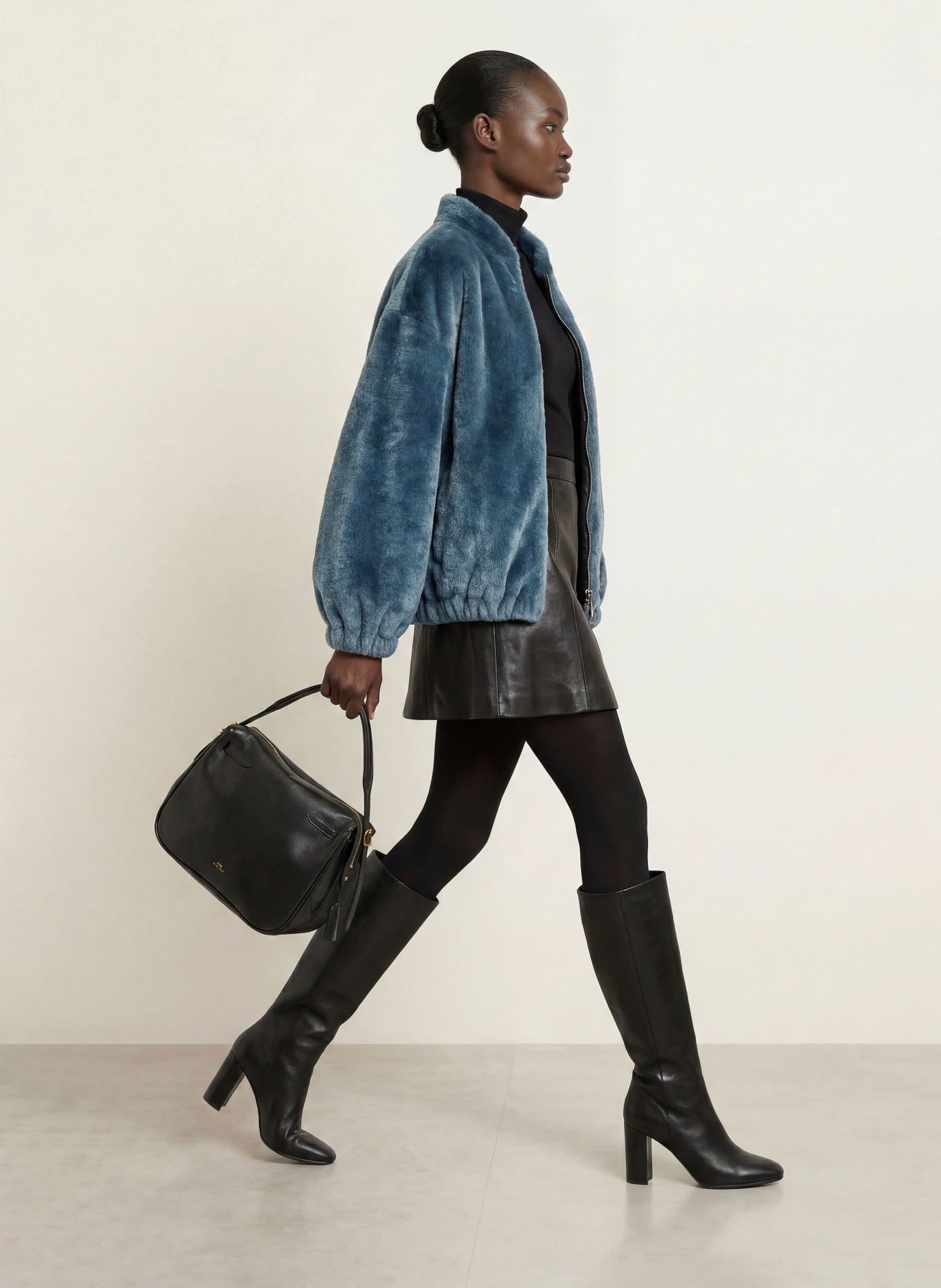 BETTA CORRADI Kunstfell-Blouson: PETROL
