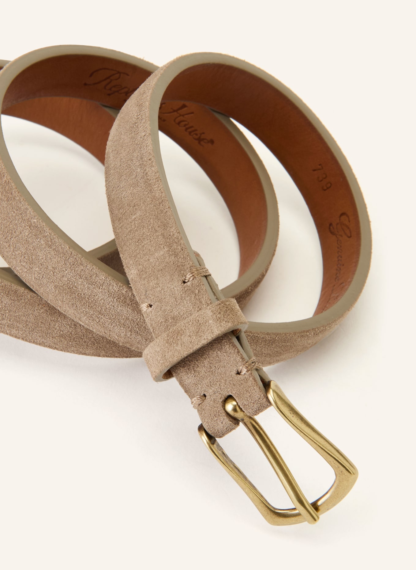 Reptile's House Leren riem: CAMEL / GOUD