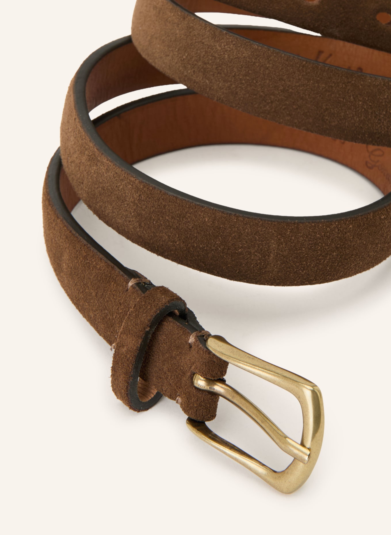 Reptile's House Leren riem: MARRON FONCÉ / GOUD