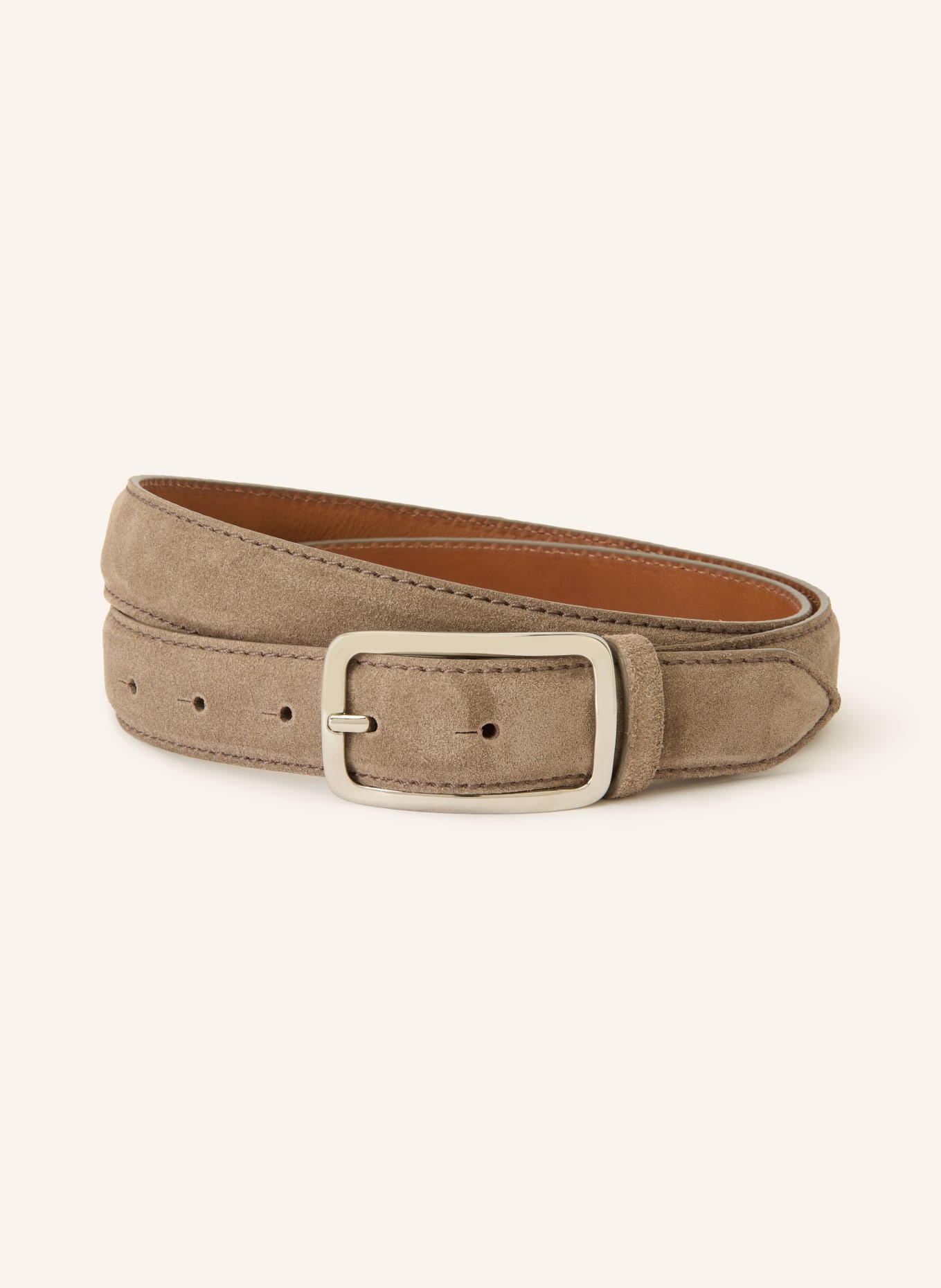 Reptile's House Leren riem: TAUPE / ZILVER