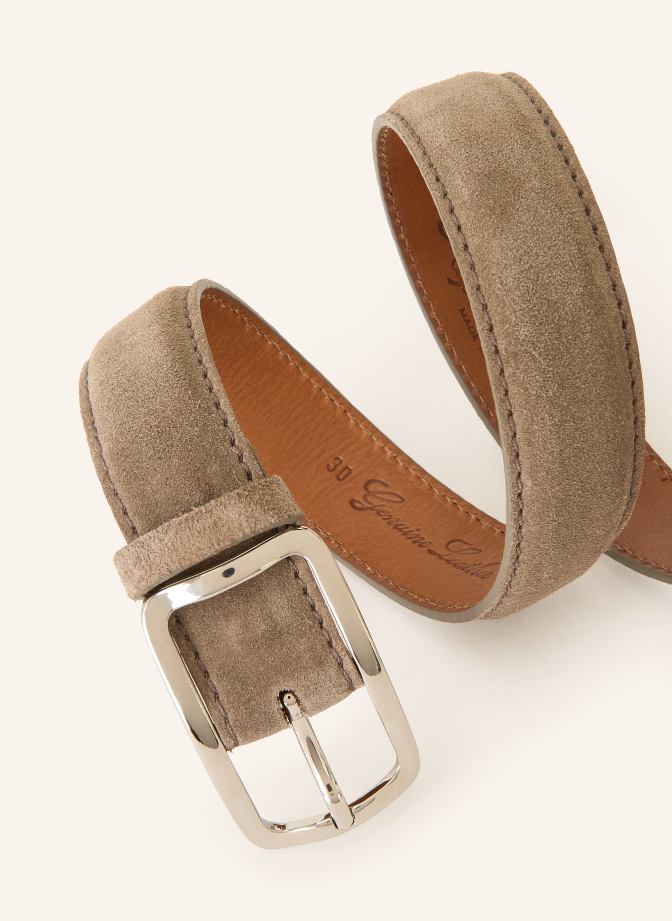 Reptile's House Leren riem: TAUPE / ZILVER