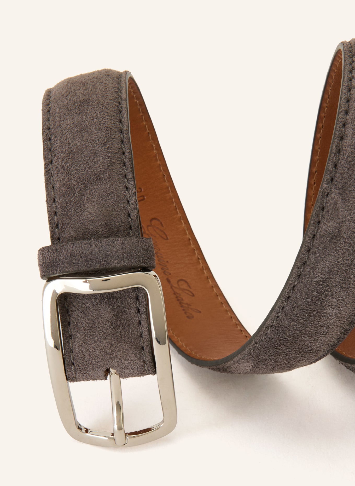 Reptile's House Leren riem: GRIJS / ZILVER