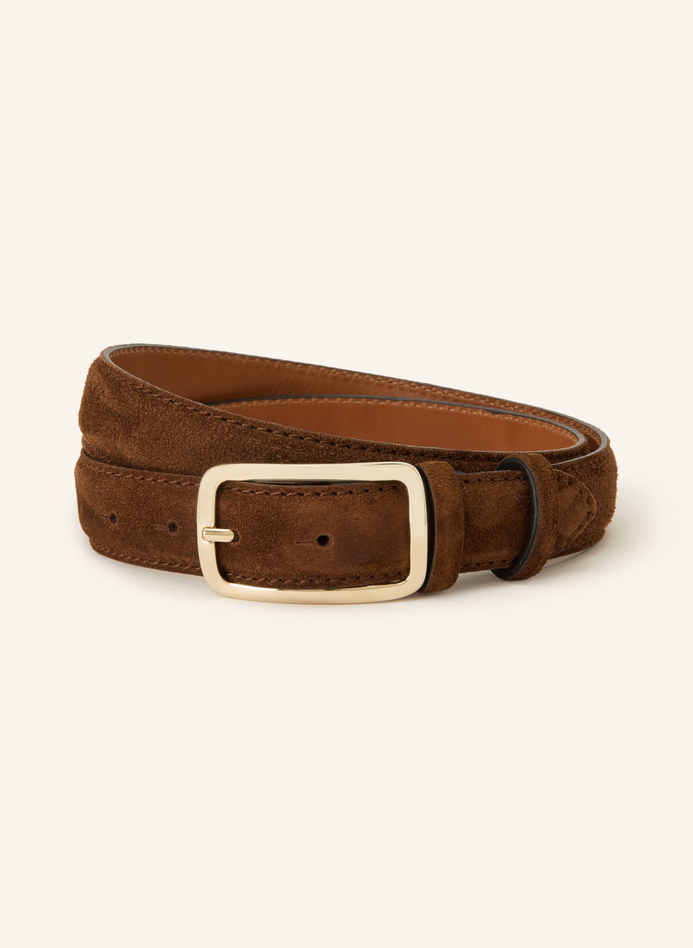 Reptile's House Leren riem: BRUIN / GOUD
