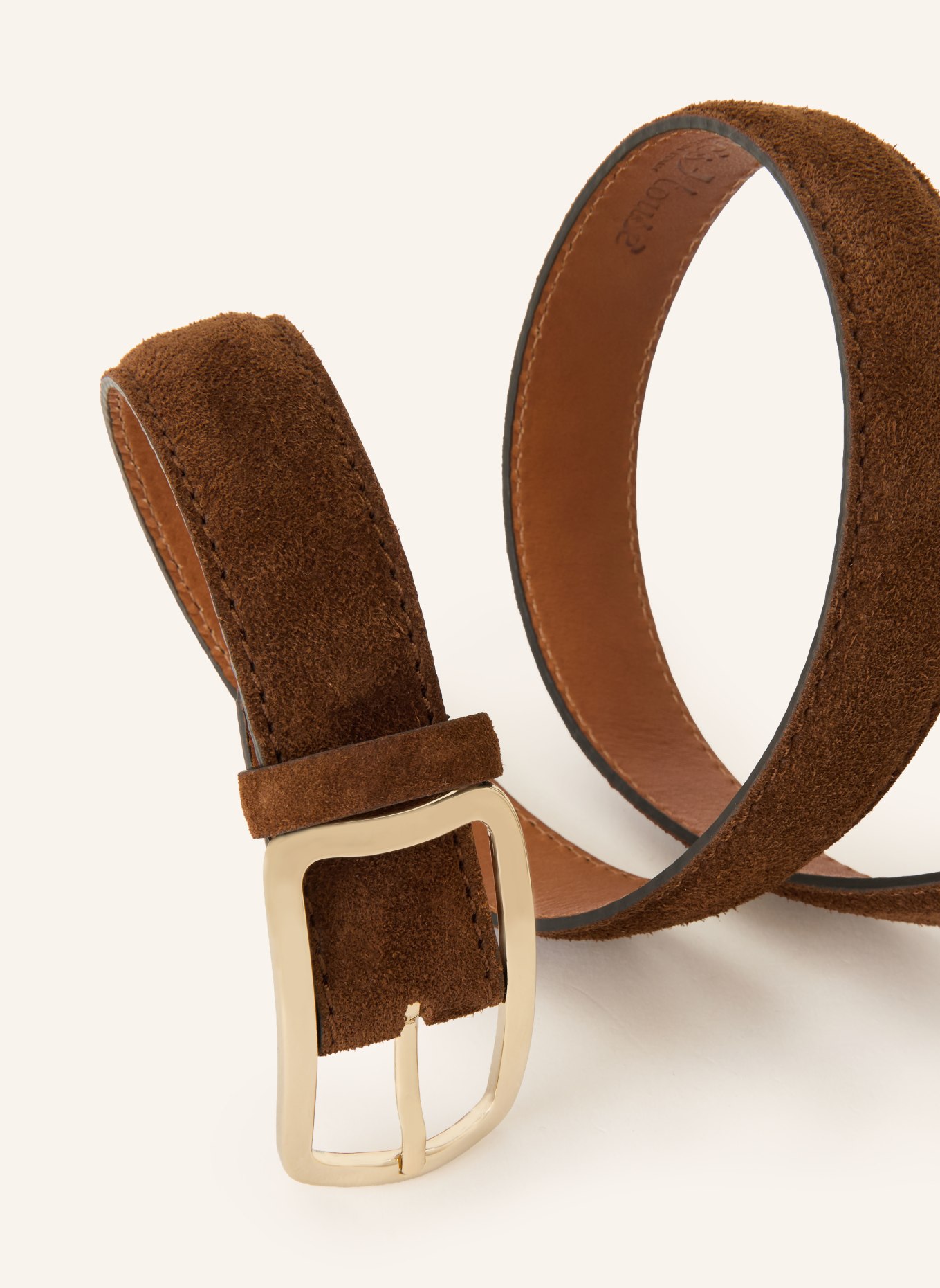 Reptile's House Leren riem: BRUIN / GOUD