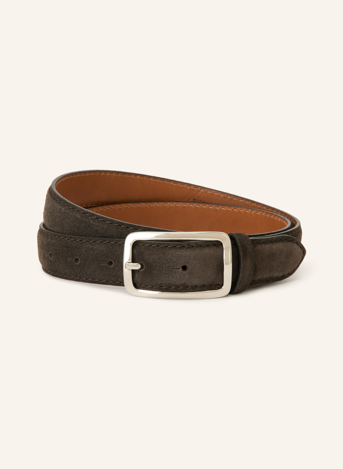 Reptile's House Leren riem: MARRON FONCÉ / ZILVER