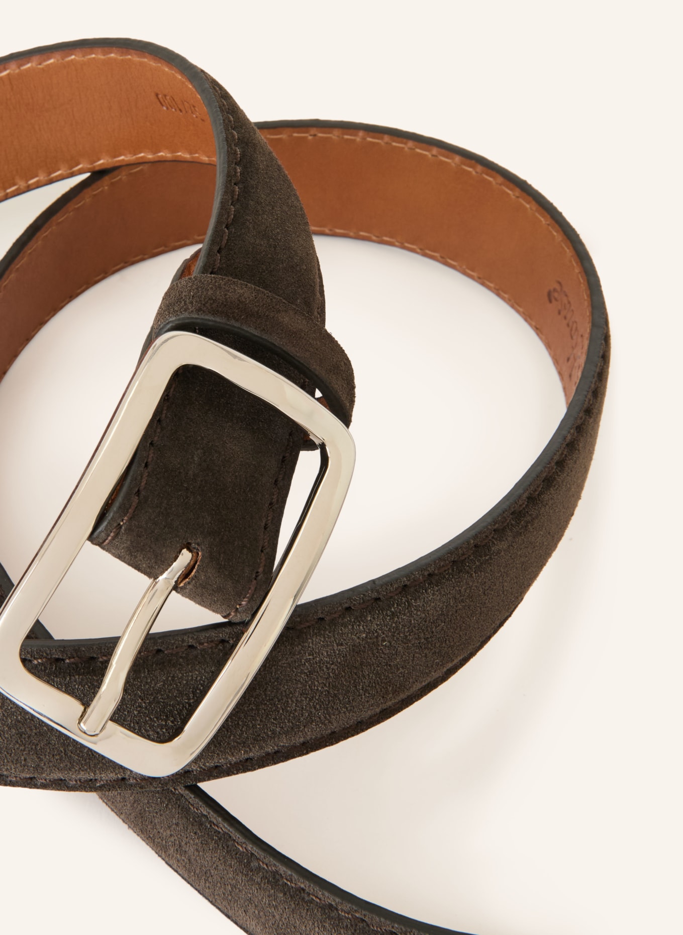 Reptile's House Leren riem: MARRON FONCÉ / ZILVER