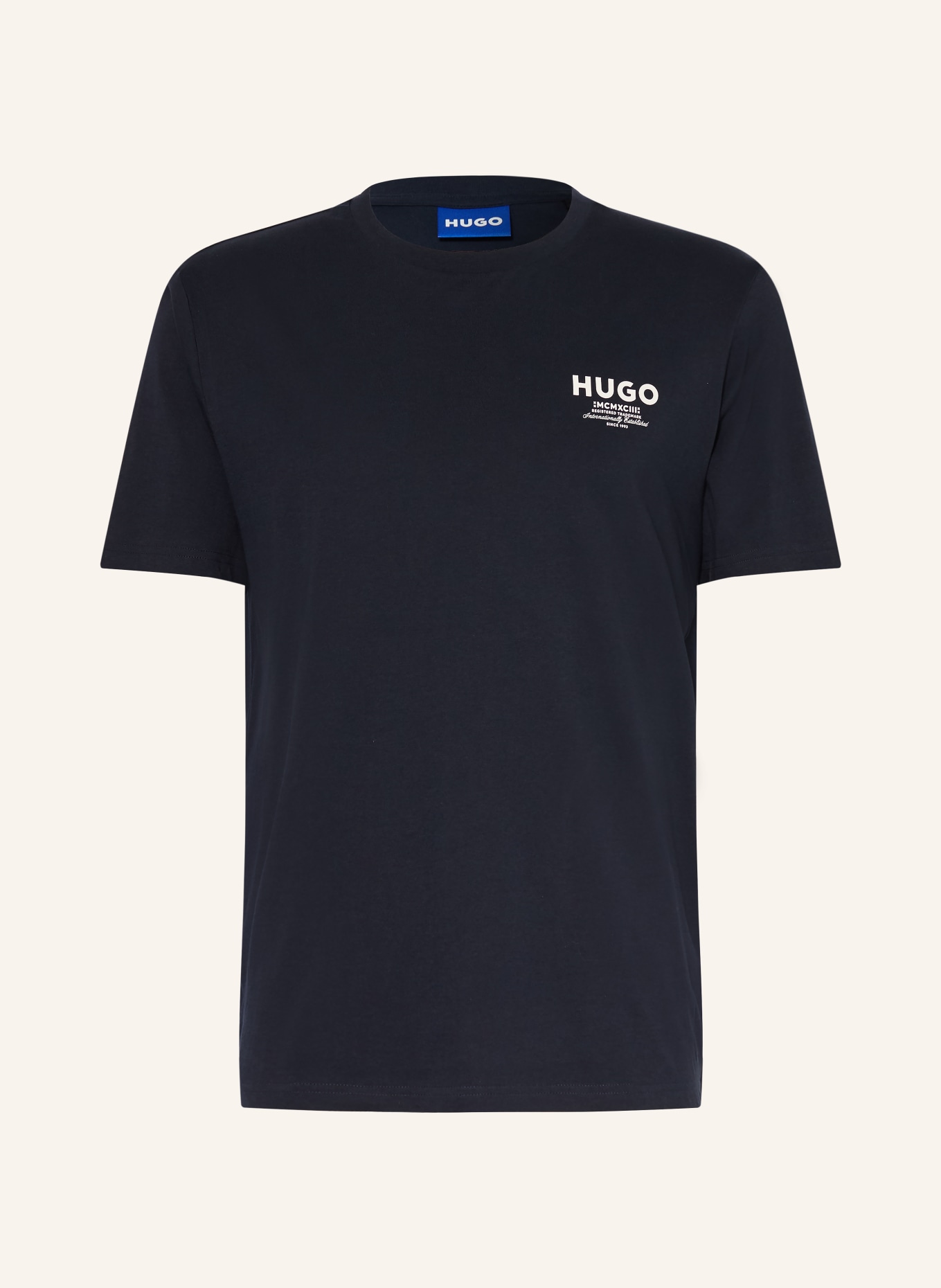 HUGO T-shirt NESPTEE: DONKERBLAUW