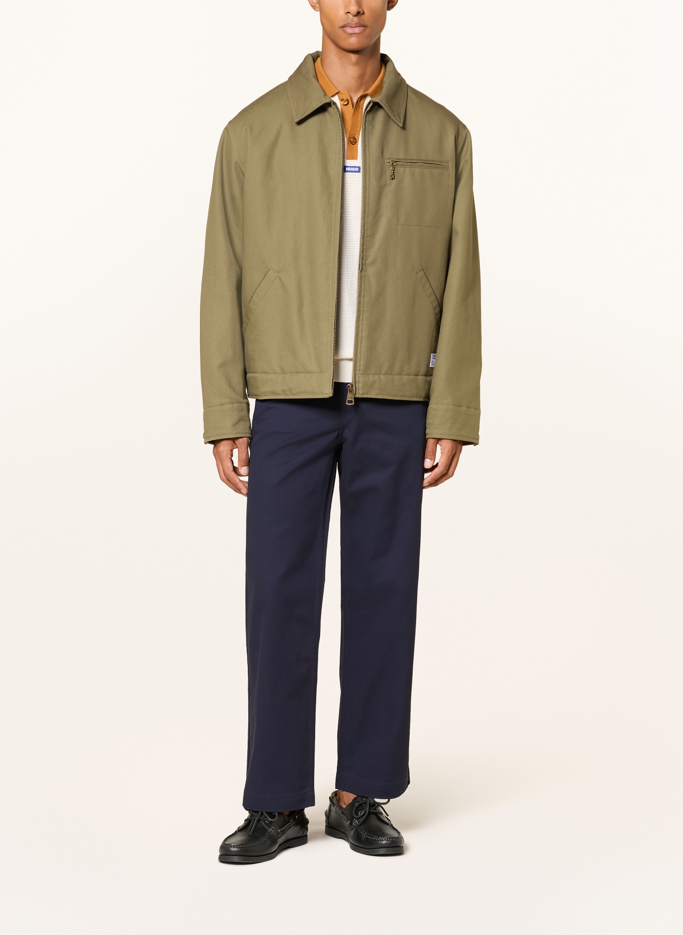 HUGO Chino GAREGIN Regular Fit: DONKERBLAUW