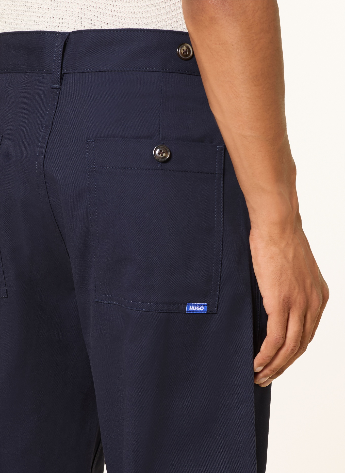 HUGO Chino GAREGIN Regular Fit: DONKERBLAUW